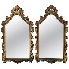 Pair of Mid-Century Italian Neoclassical Giltwood Mirrors