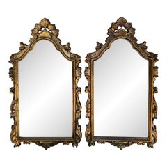 Pair of Mid-Century Italian Neoclassical Giltwood Mirrors