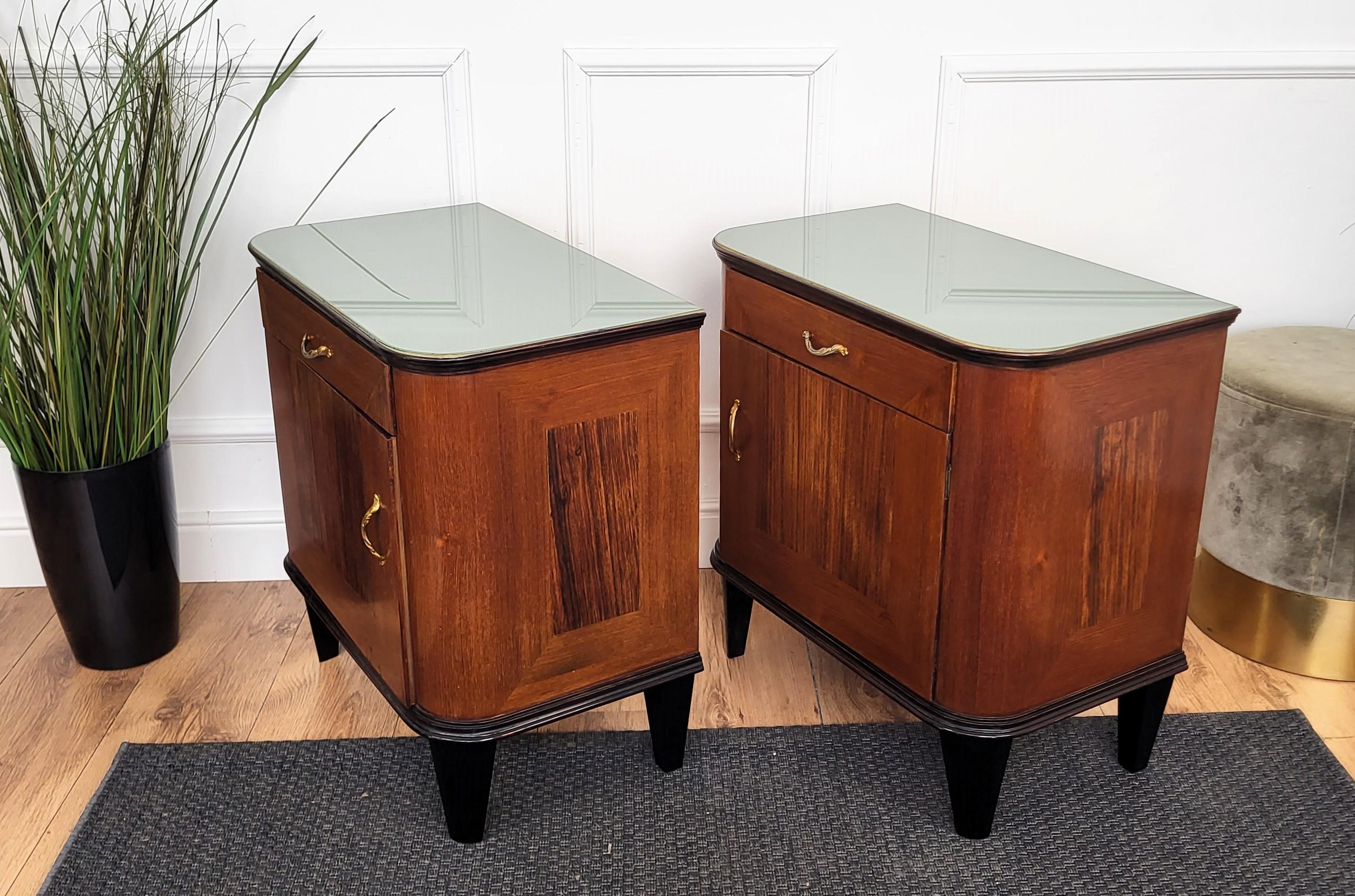 Pair of Mid-Century Italian Nightstands Bedside Tables Hidden Secret Compartment 4