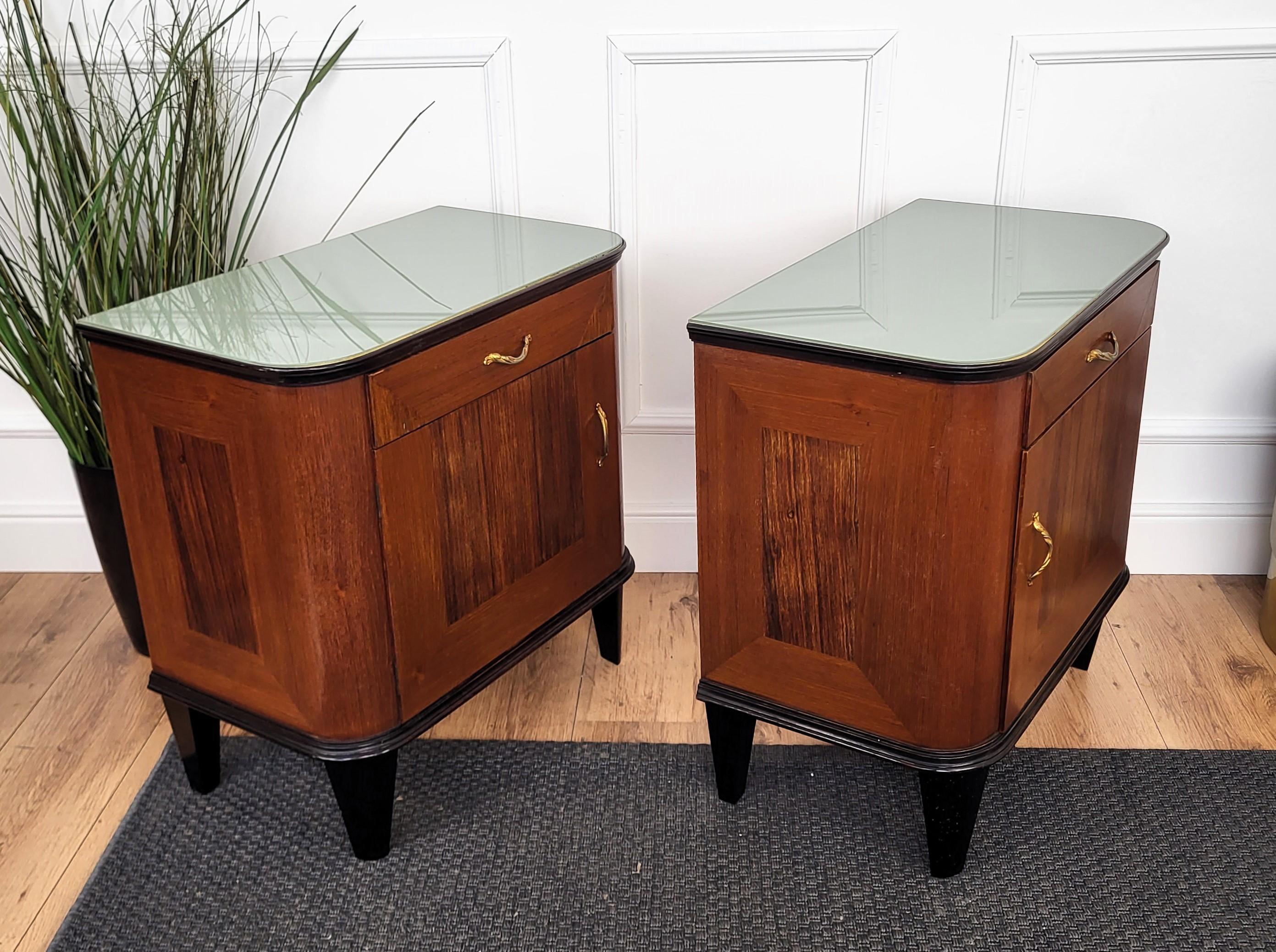 Pair of Mid-Century Italian Nightstands Bedside Tables Hidden Secret Compartment 3