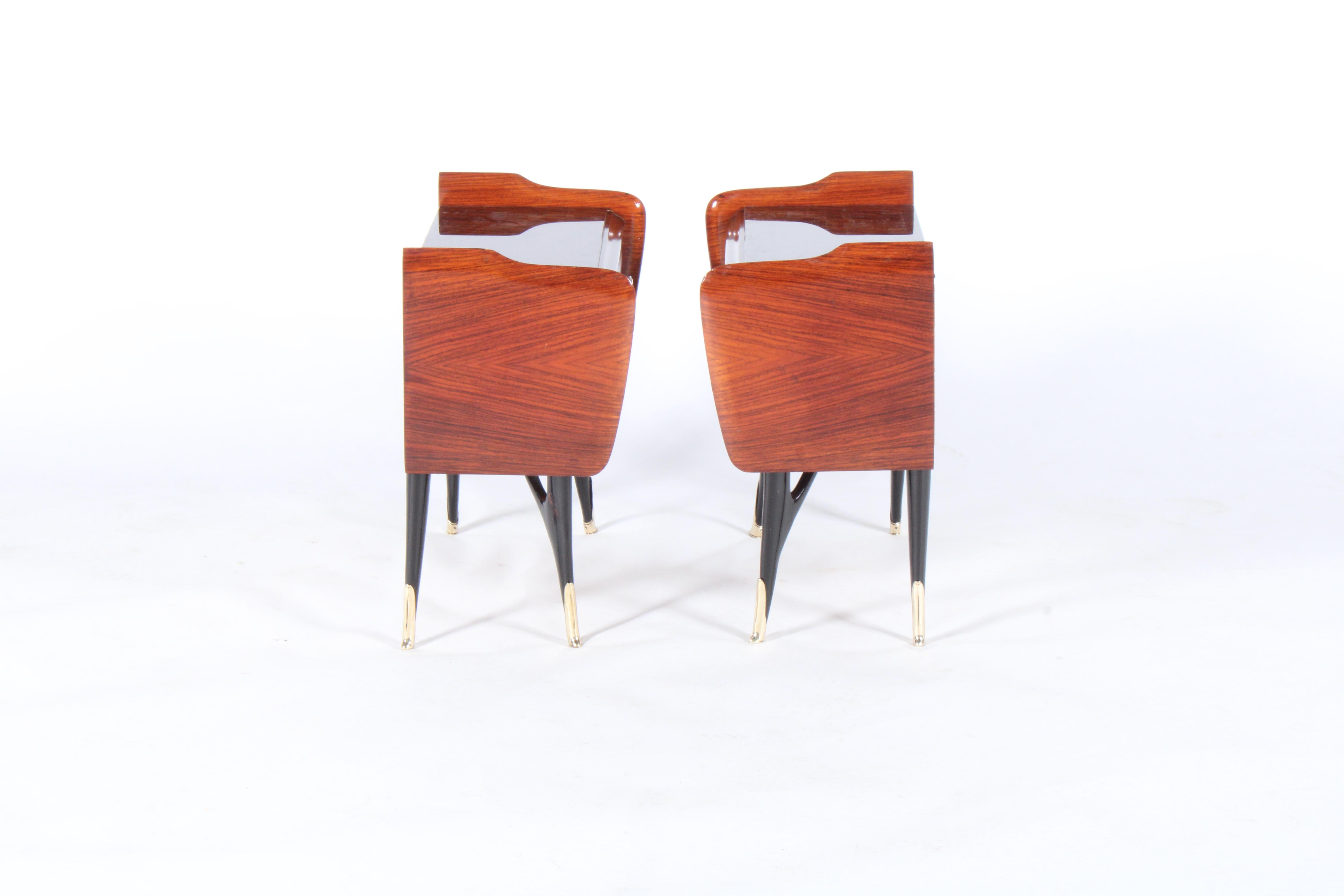 Pair of Midcentury Italian Nightstands in the Manner of Ico Parisi For Sale 4