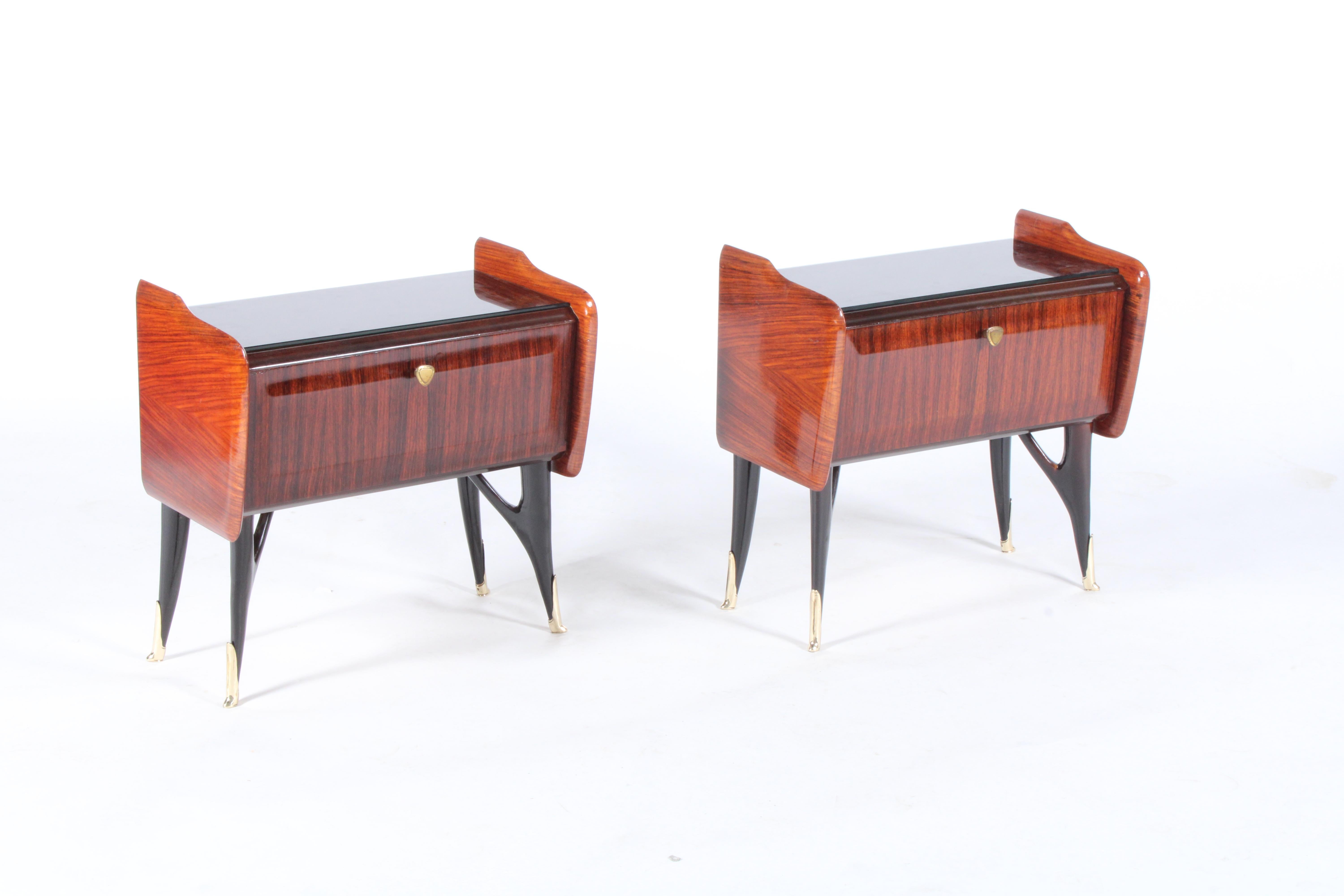 Pair of Midcentury Italian Nightstands in the Manner of Ico Parisi For Sale 6