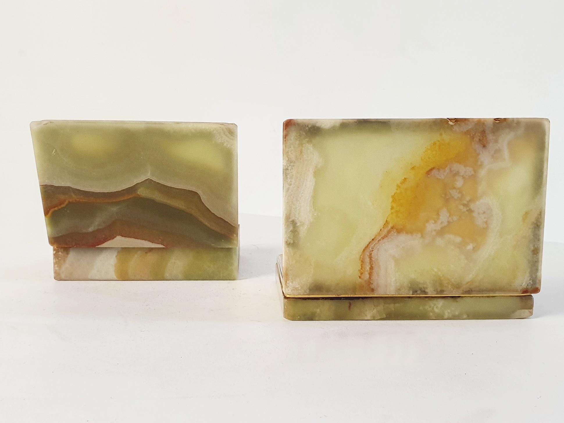 Pair of Mid Century Italian Onyx Marble Boxes In Good Condition For Sale In Albano Laziale, Rome/Lazio