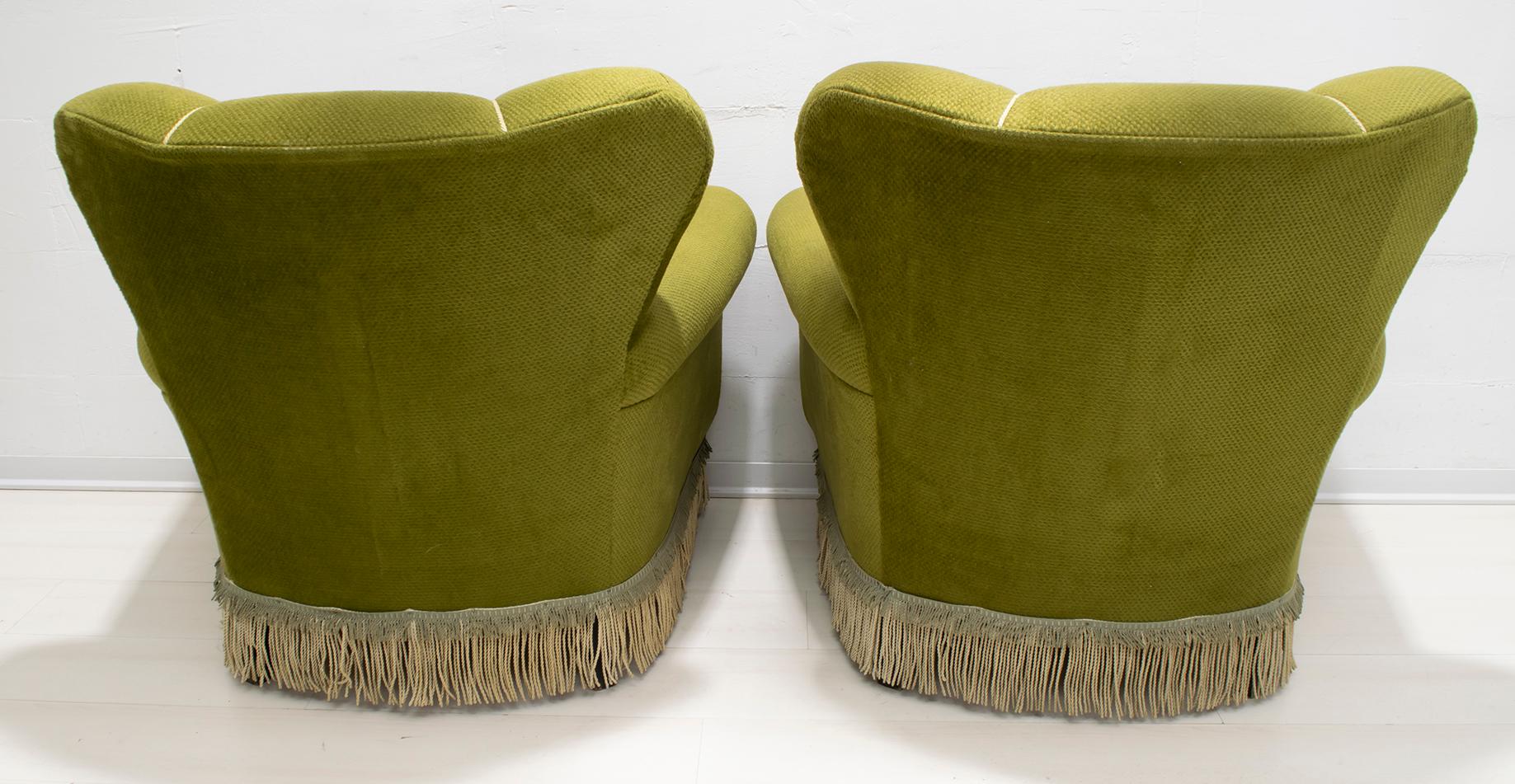 Pair of Mid-Century Modern Italian Original Cladding Armchairs, 1950s For Sale 2