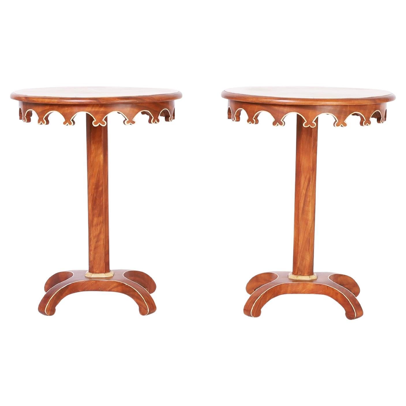 Pair of Mid-Century Italian Painted Stands For Sale