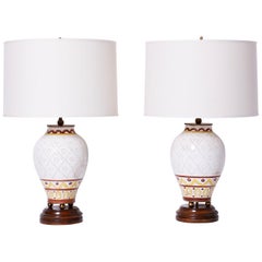 Pair of Midcentury Italian Pottery Table Lamps