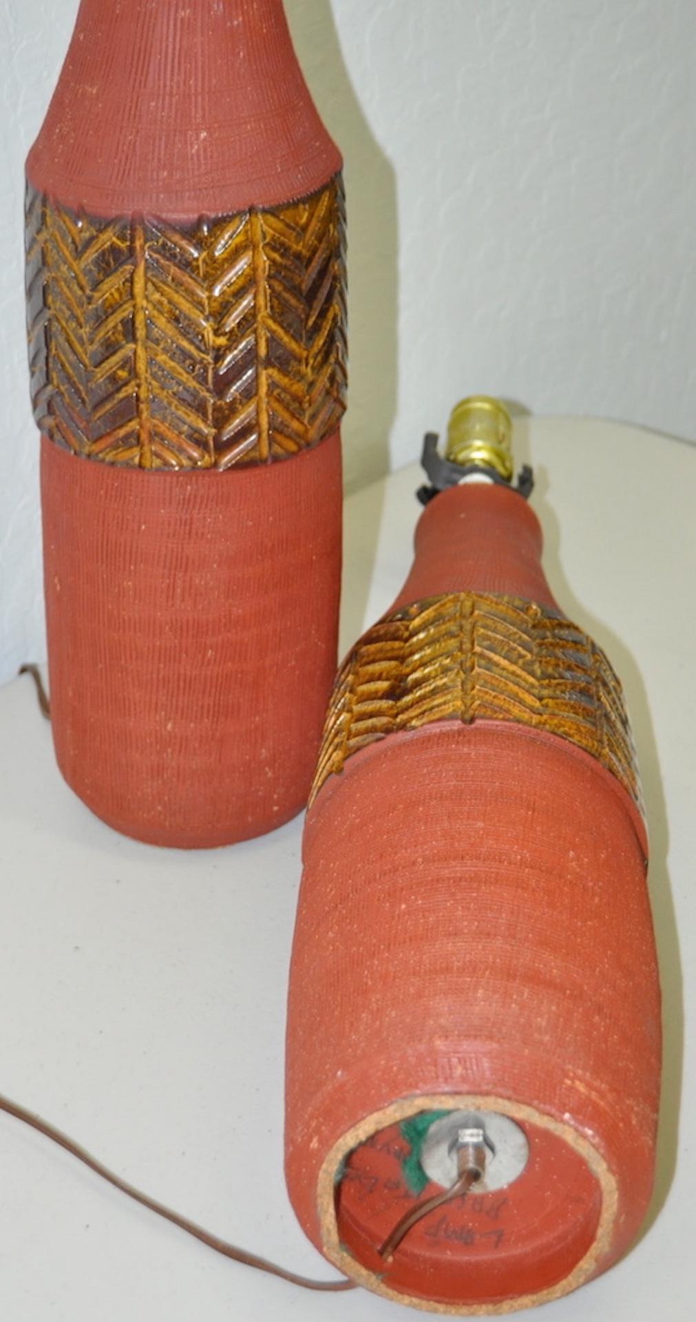 Hand-Crafted Pair of Midcentury Italian Raymor Table Lamps, circa 1950s For Sale