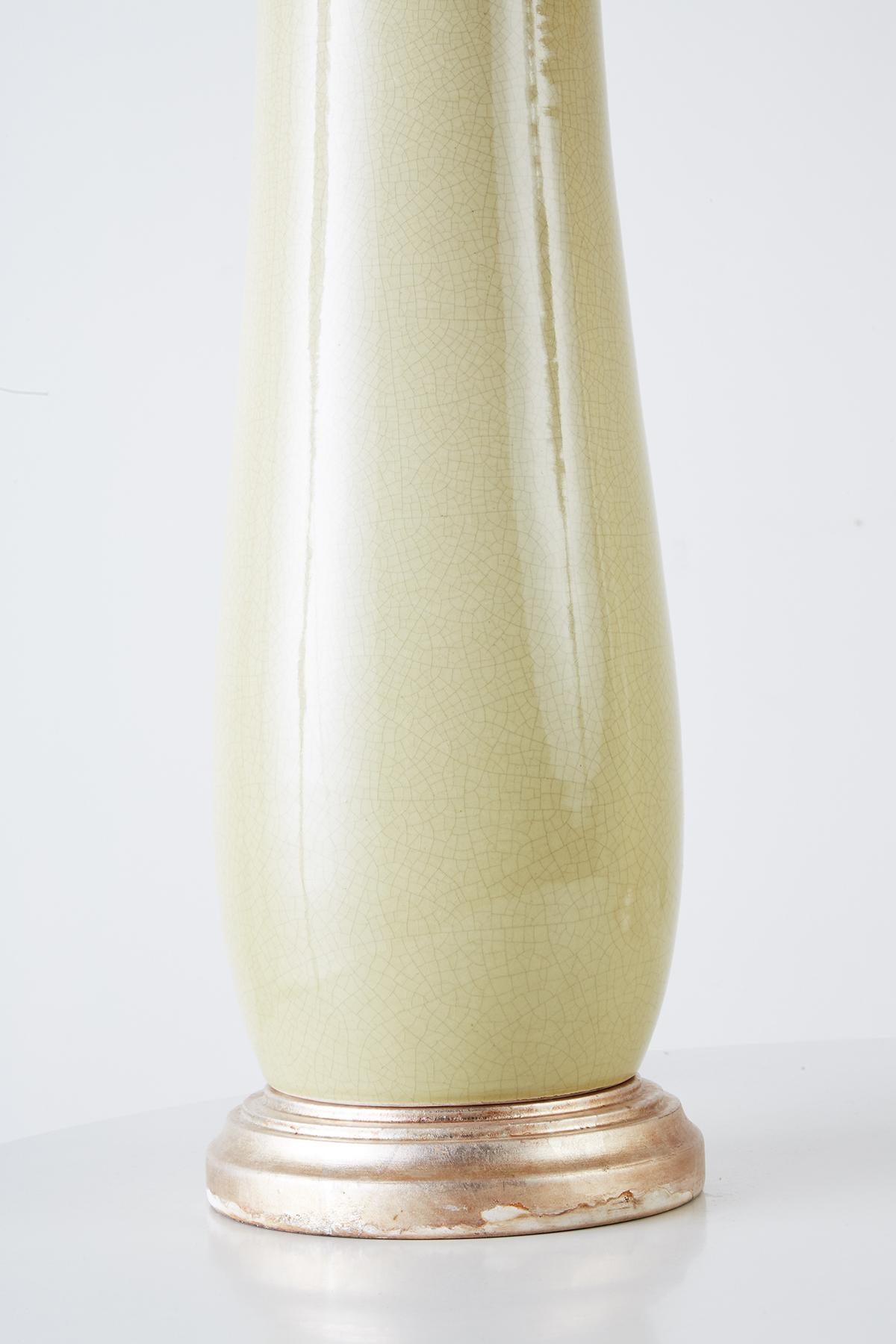 Brass Pair of Midcentury Italian Regency Porcelain Vase Lamps
