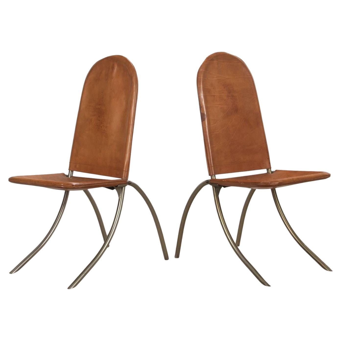 Paire de chaises pliantes italiennes "Sedia Jacaré" du milieu du siècle par Gabriella Crespi