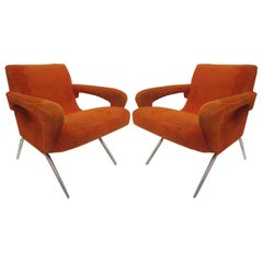 Vintage Pair of Midcentury Italian Side, Lounge, Slipper Chairs