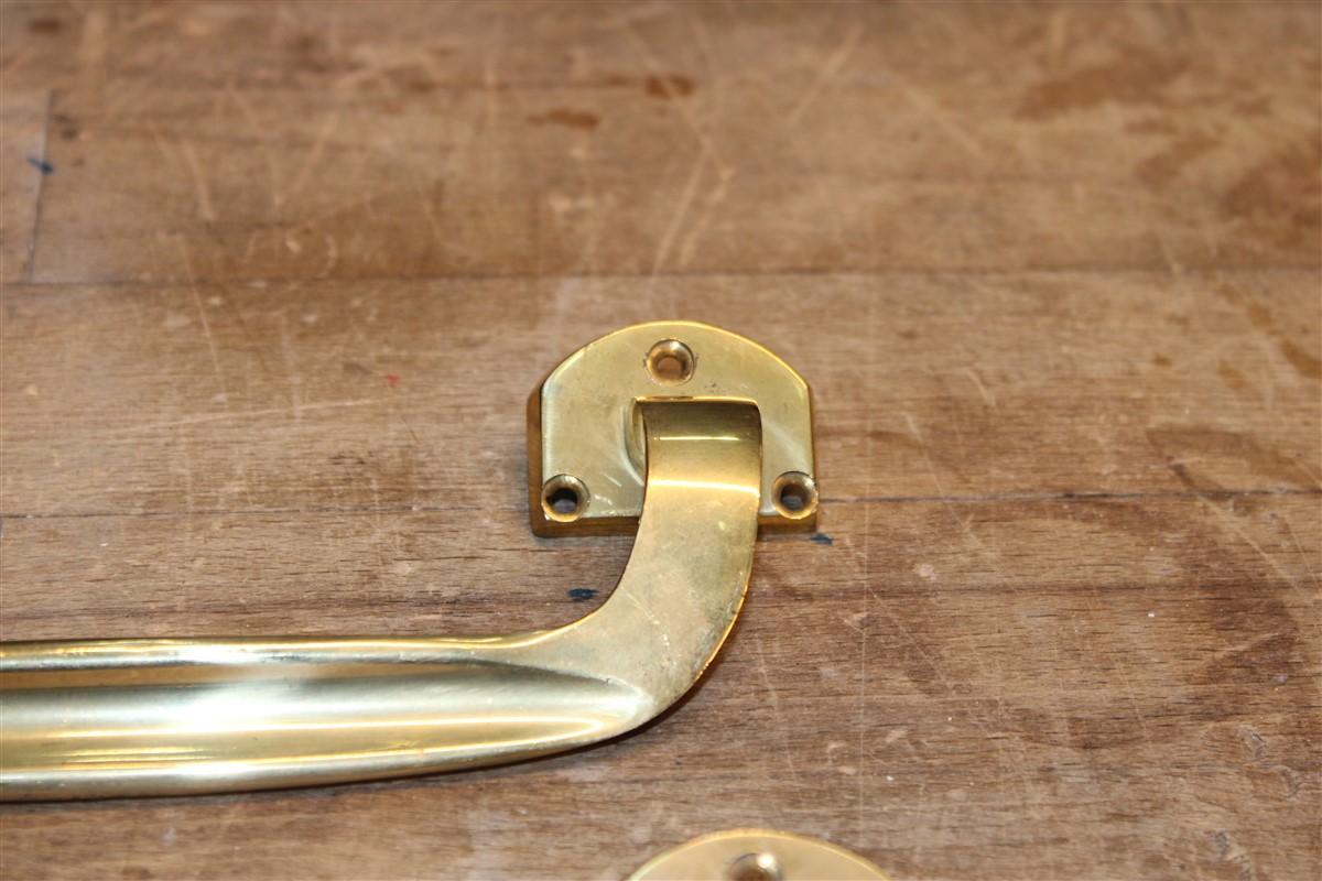 Mid-20th Century Pair of Mid-Century Italian Solid Brass Handles, 1950s For Sale