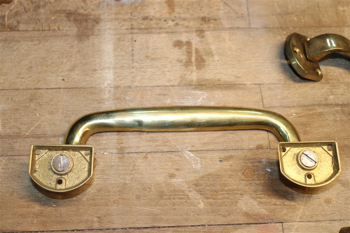Pair of Mid-Century Italian Solid Brass Handles, 1950s For Sale 4