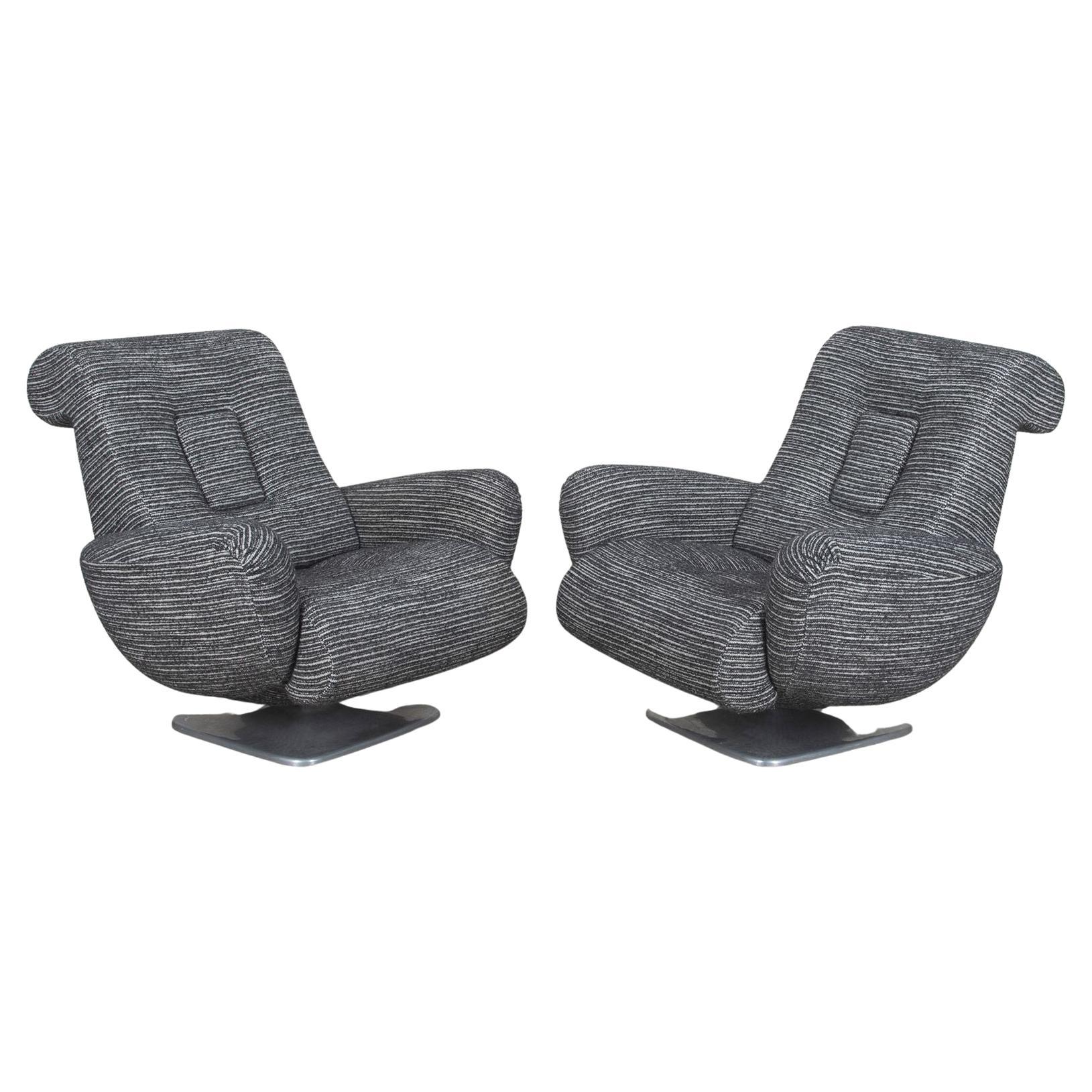 Pair of Mid-Century Italian Space Age Armchairs For Sale