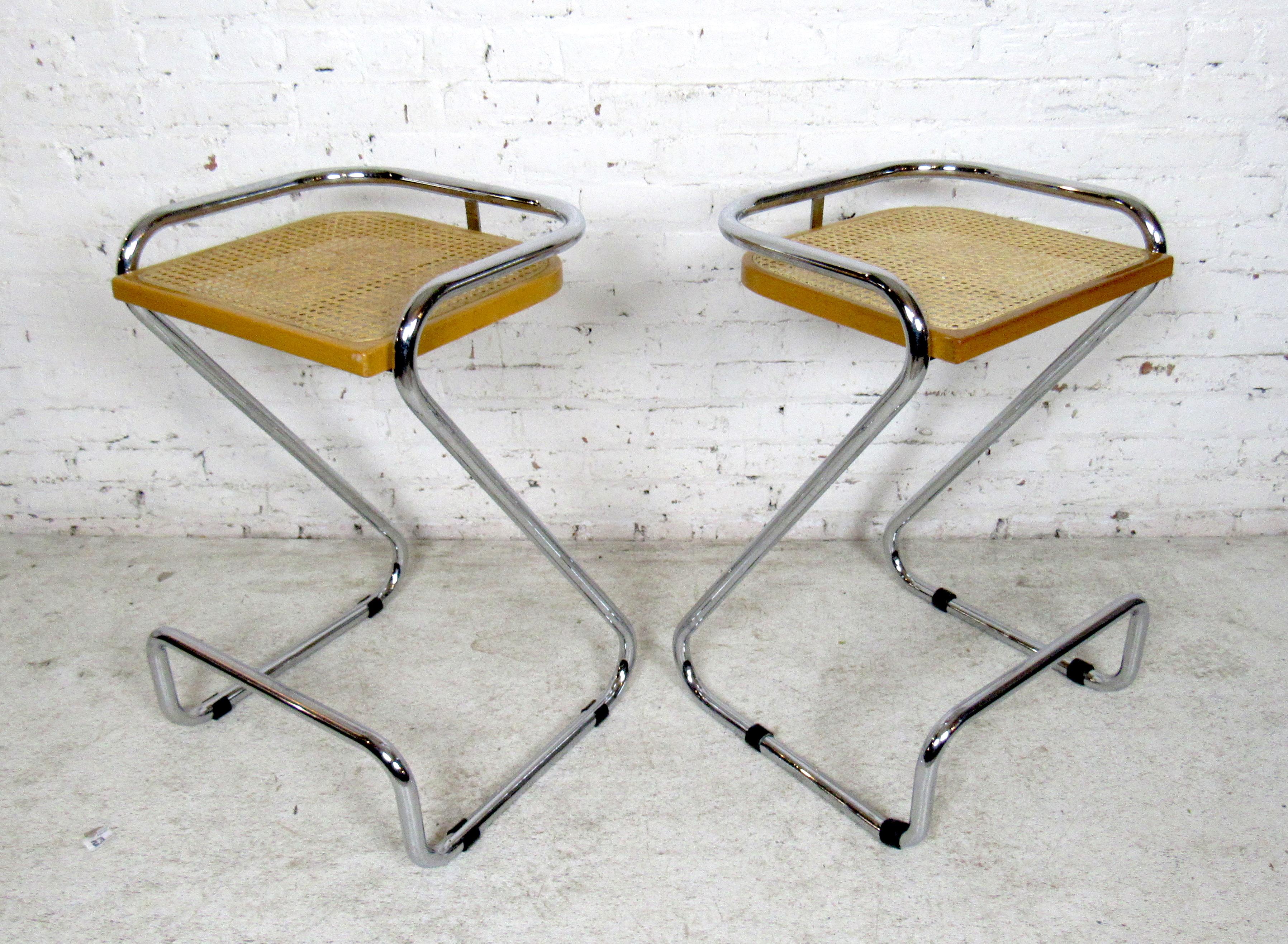 Pair of Midcentury Italian Stools In Good Condition In Brooklyn, NY