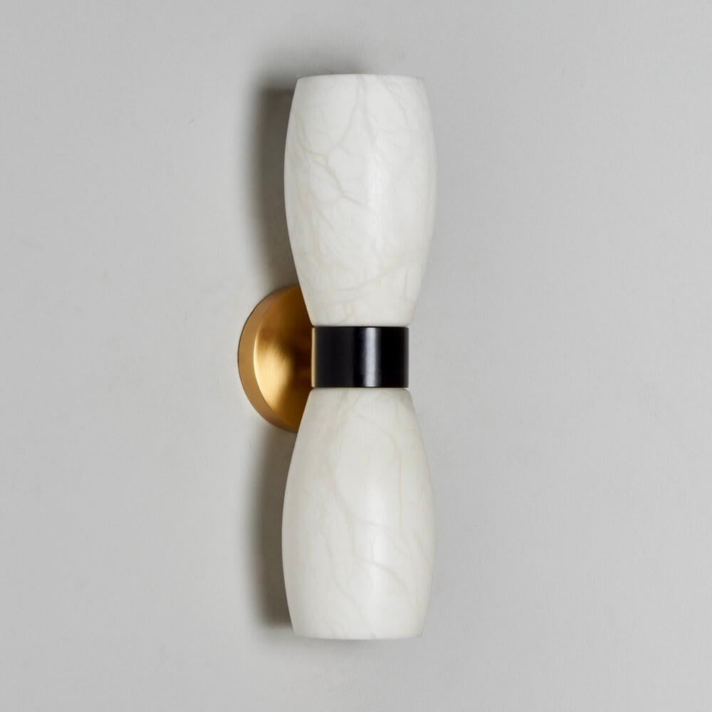 Contemporary Pair of Mid-Century Italian Style Alabaster wall sconce 