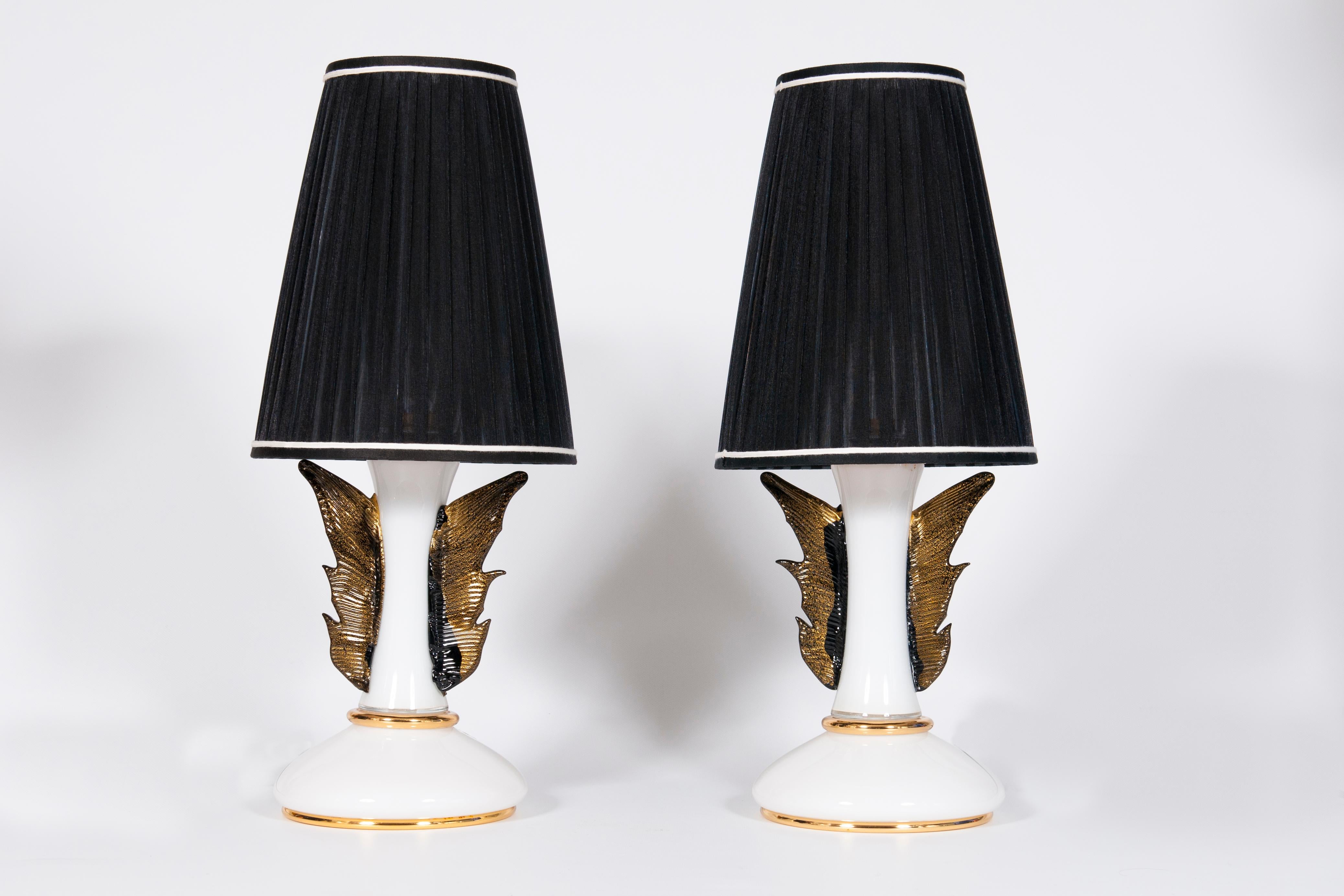 Pair of Mid-Century Italian Table Lamps by Giovanni Dalla Fina for Murano, 1970s For Sale 11