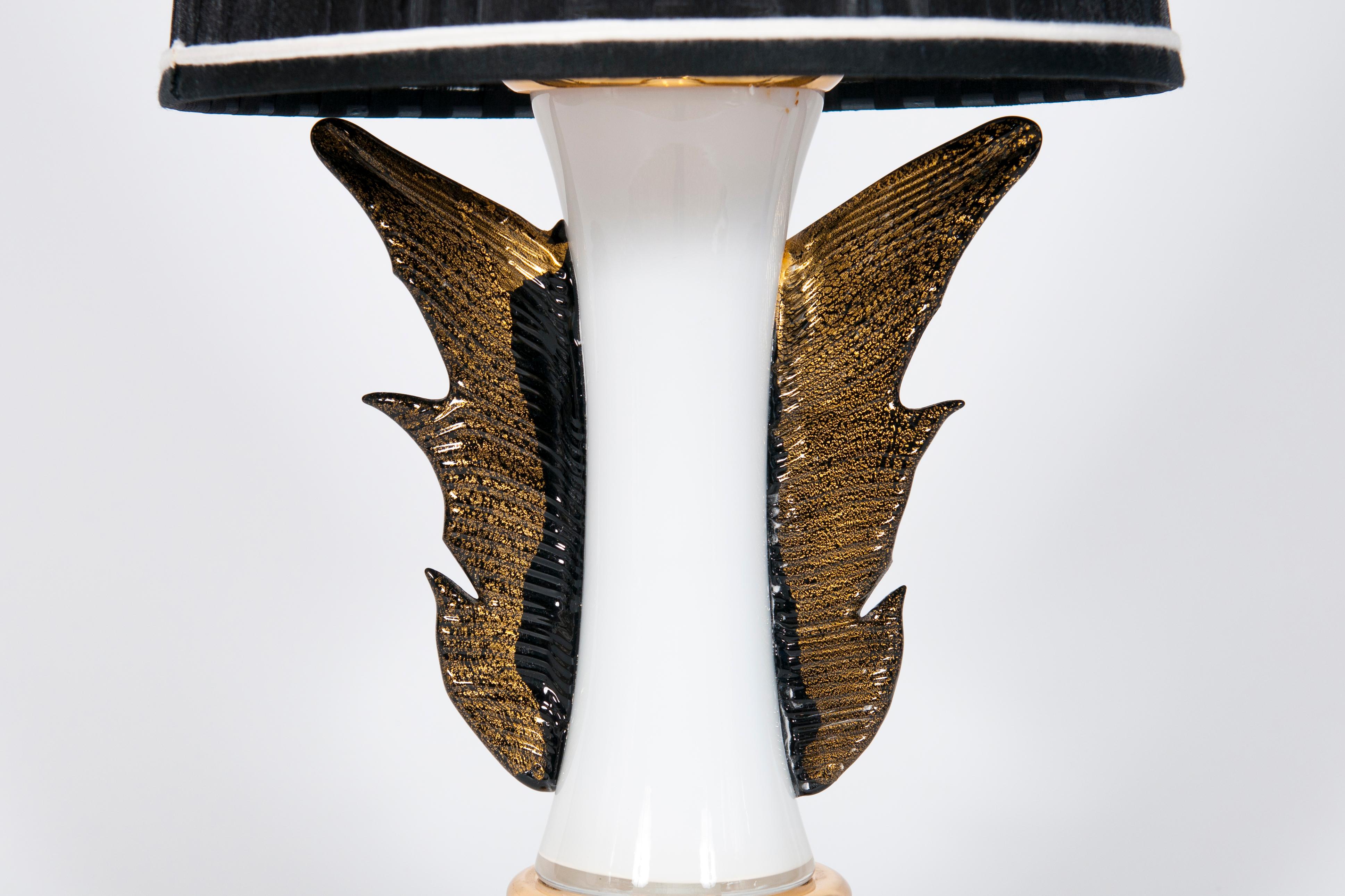 Late 20th Century Pair of Mid-Century Italian Table Lamps by Giovanni Dalla Fina for Murano, 1970s For Sale