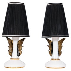 Pair of Mid-Century Italian Table Lamps by Giovanni Dalla Fina for Murano, 1970s