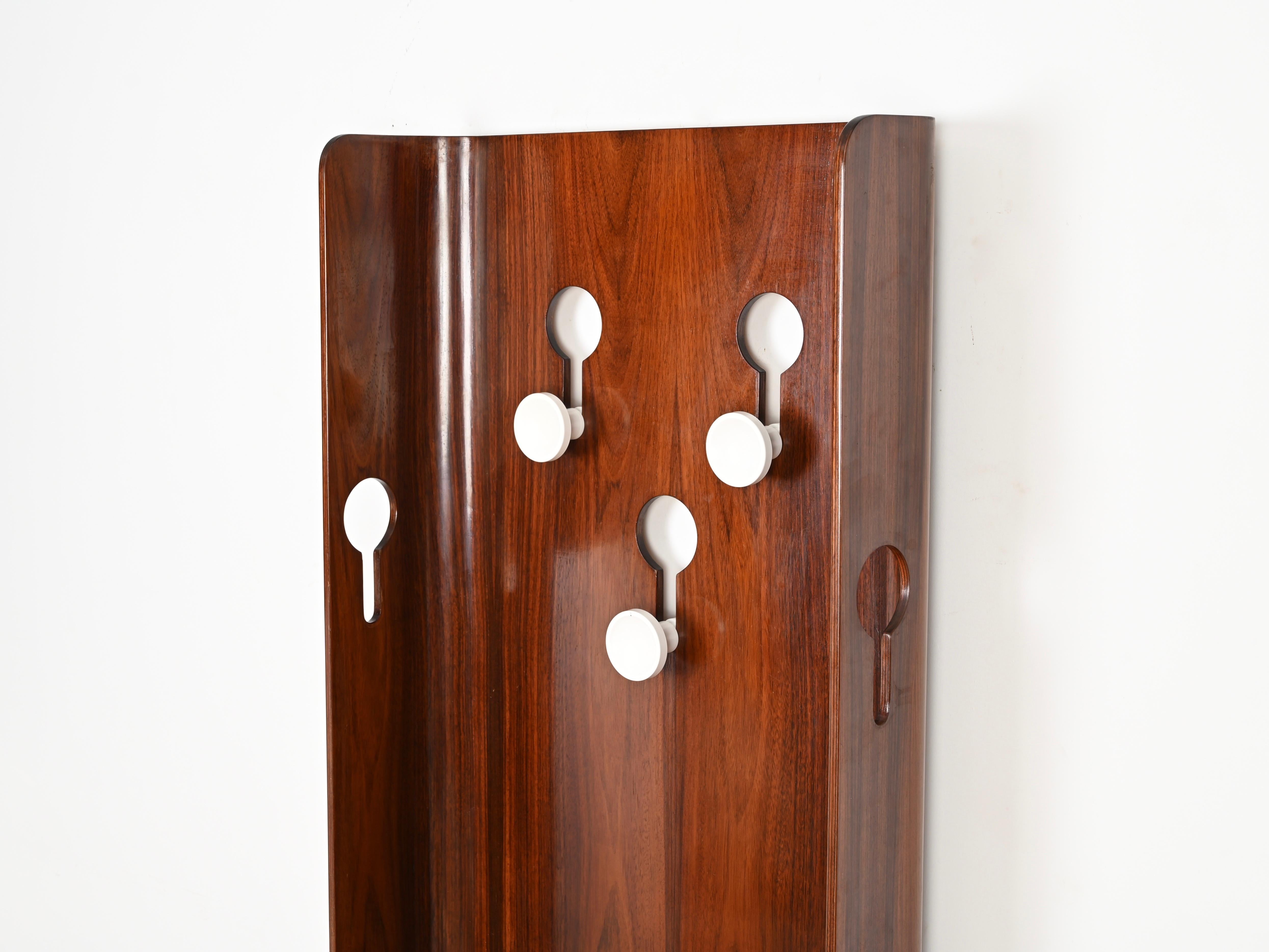 Plastic Pair of Mid-Century Italian Teak Coat Racks by Carlo de Carli for Fiarm, 1960s