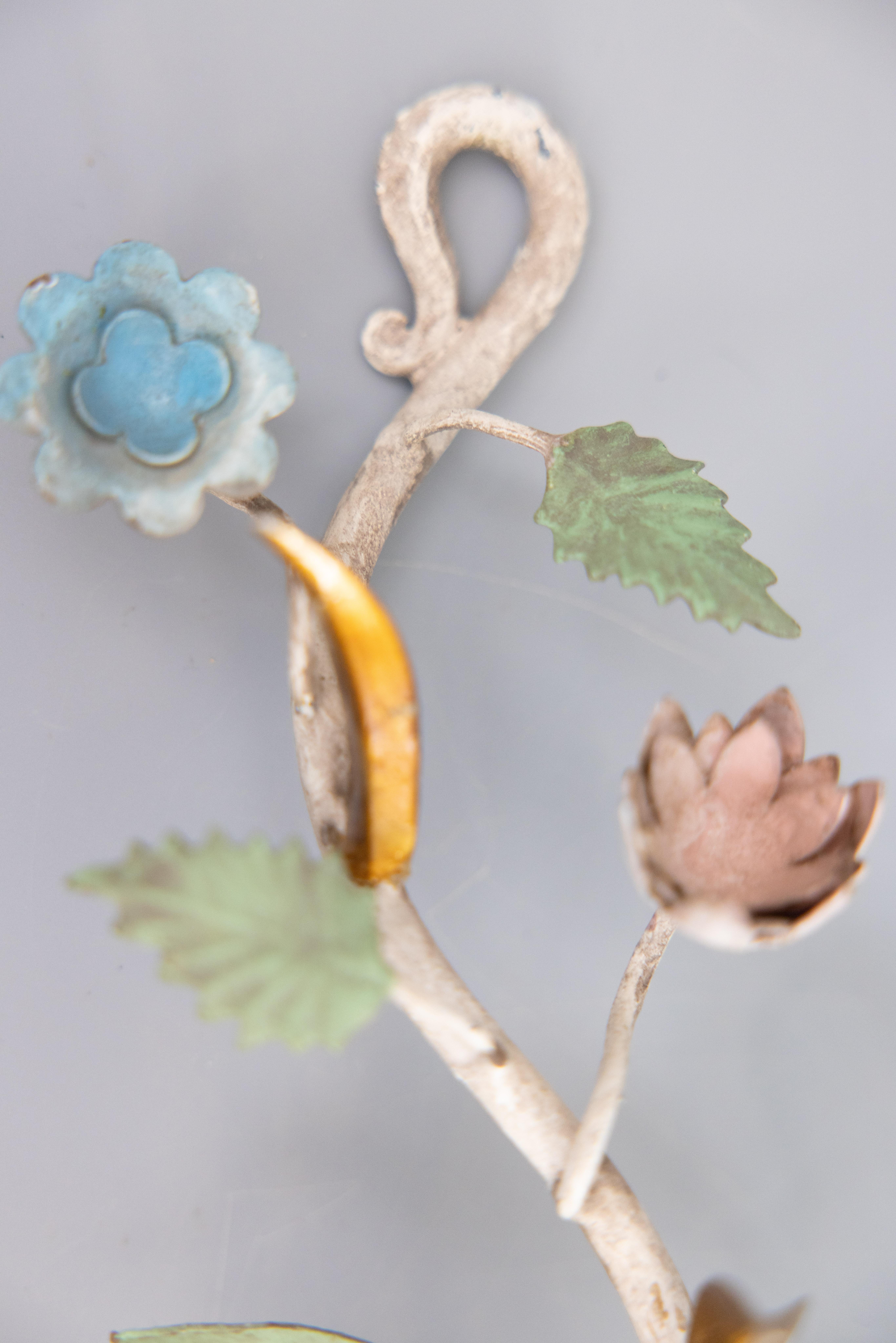 Pareja de candelabros florales de tojo italiano de mediados de siglo en venta 1