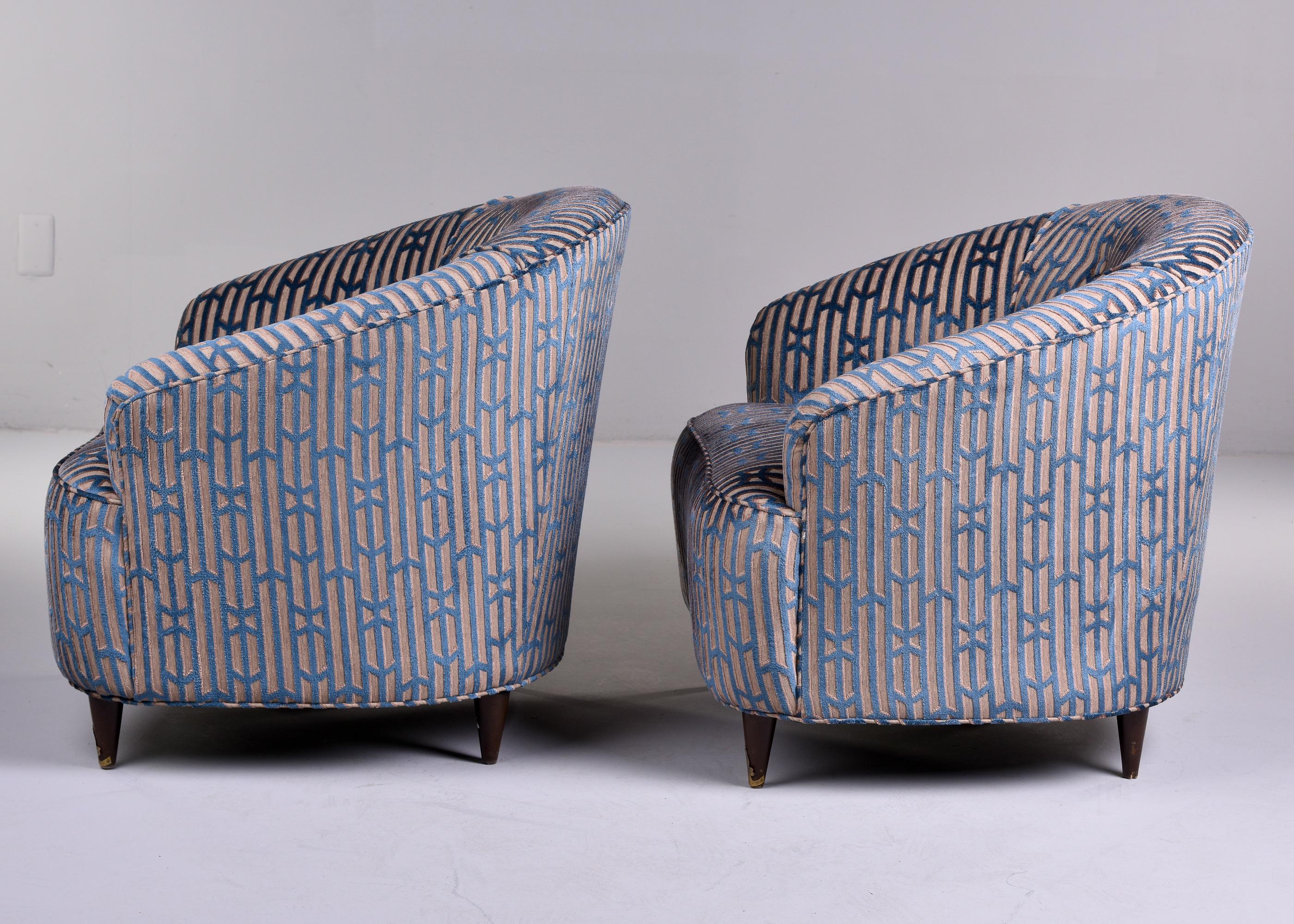 Pair of Mid Century Italian Tub Chairs with New Upholstery 1