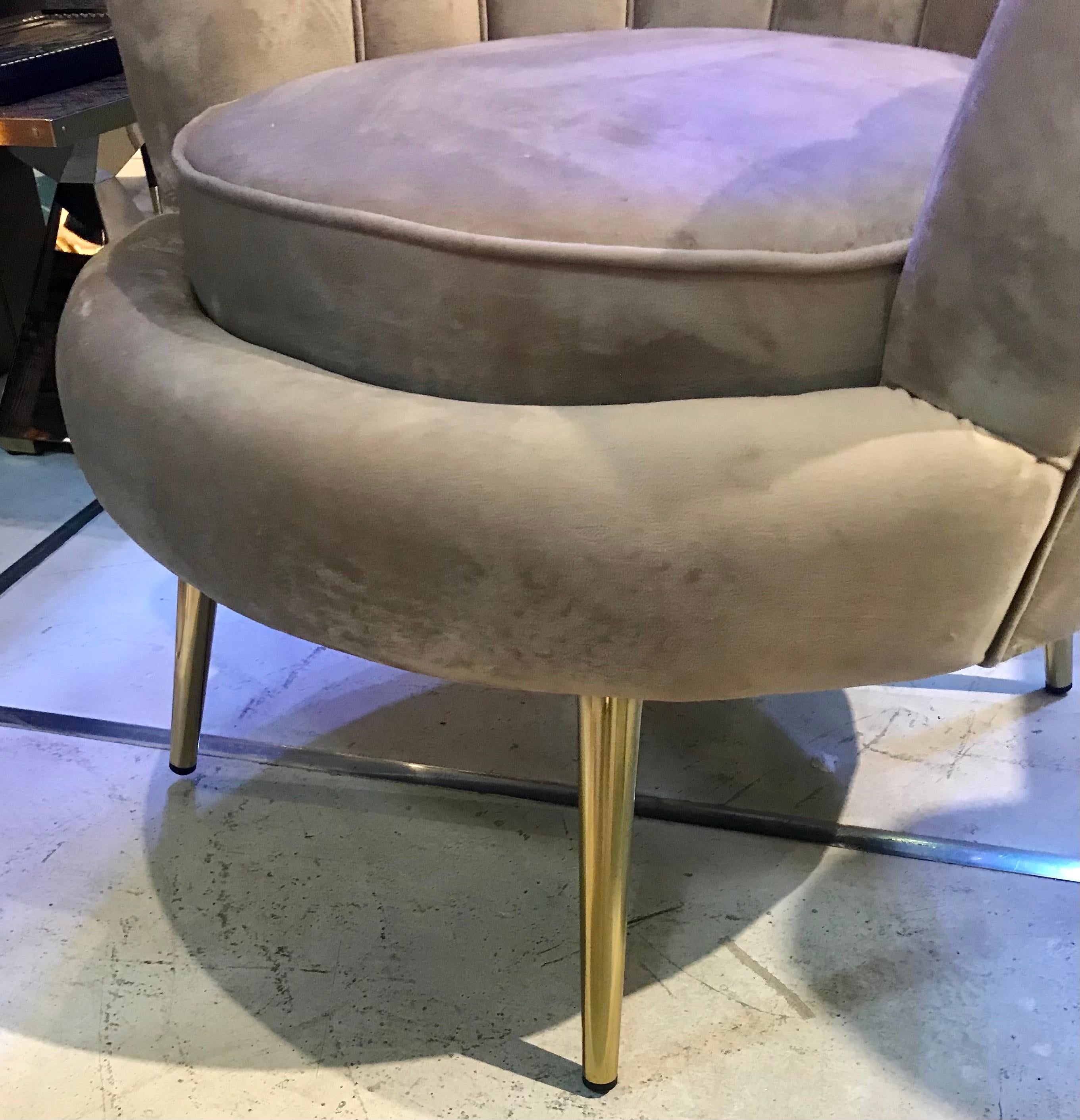 Mid-Century Modern Pair of Midcentury Italian Velvet Lounge Chairs