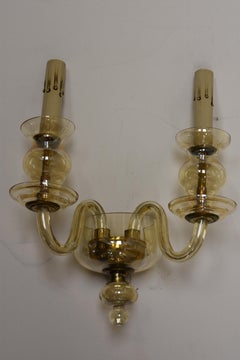 Pair of Midcentury Italian Venetian Glass Sconces