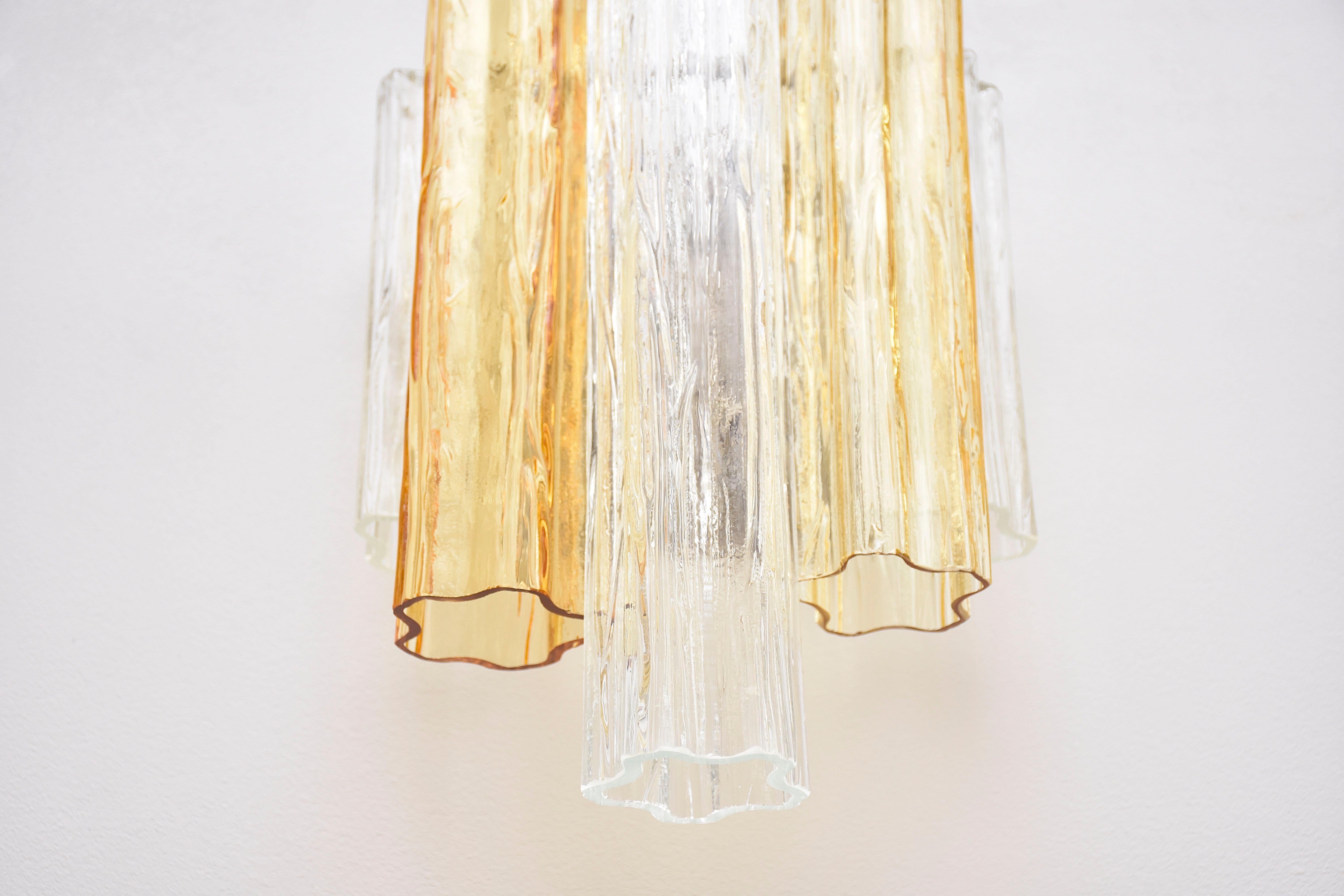 Mid-Century Modern Pair of mid-century Italian wall sconces by Venini Murano For Sale