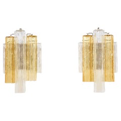 Pair of mid-century Italian wall sconces by Venini Murano