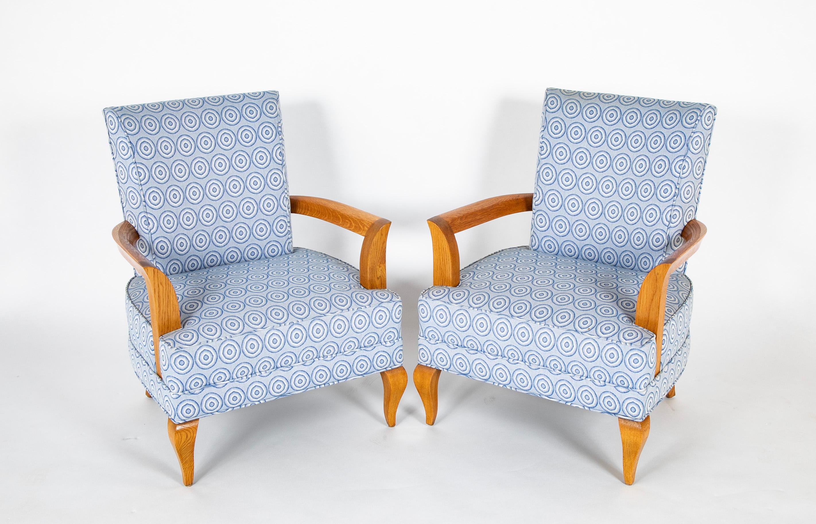 Pair of Mid-Century Jean Pascaud Armchairs For Sale 4