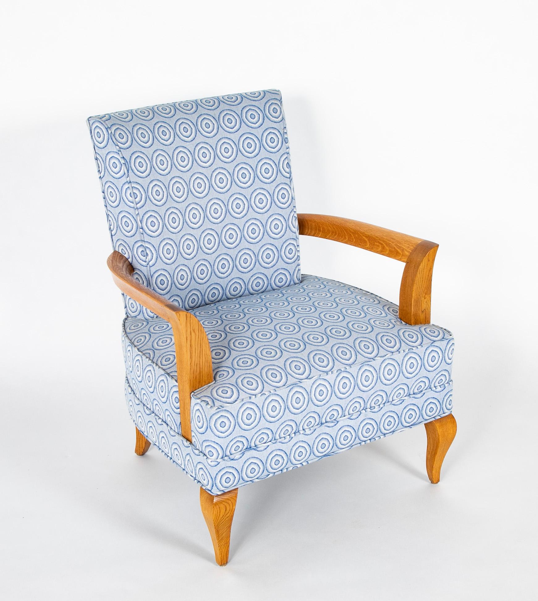 Pair of Mid-Century Jean Pascaud ( 1903 - 1996 ) armchairs.  Mid 20th century.  France.