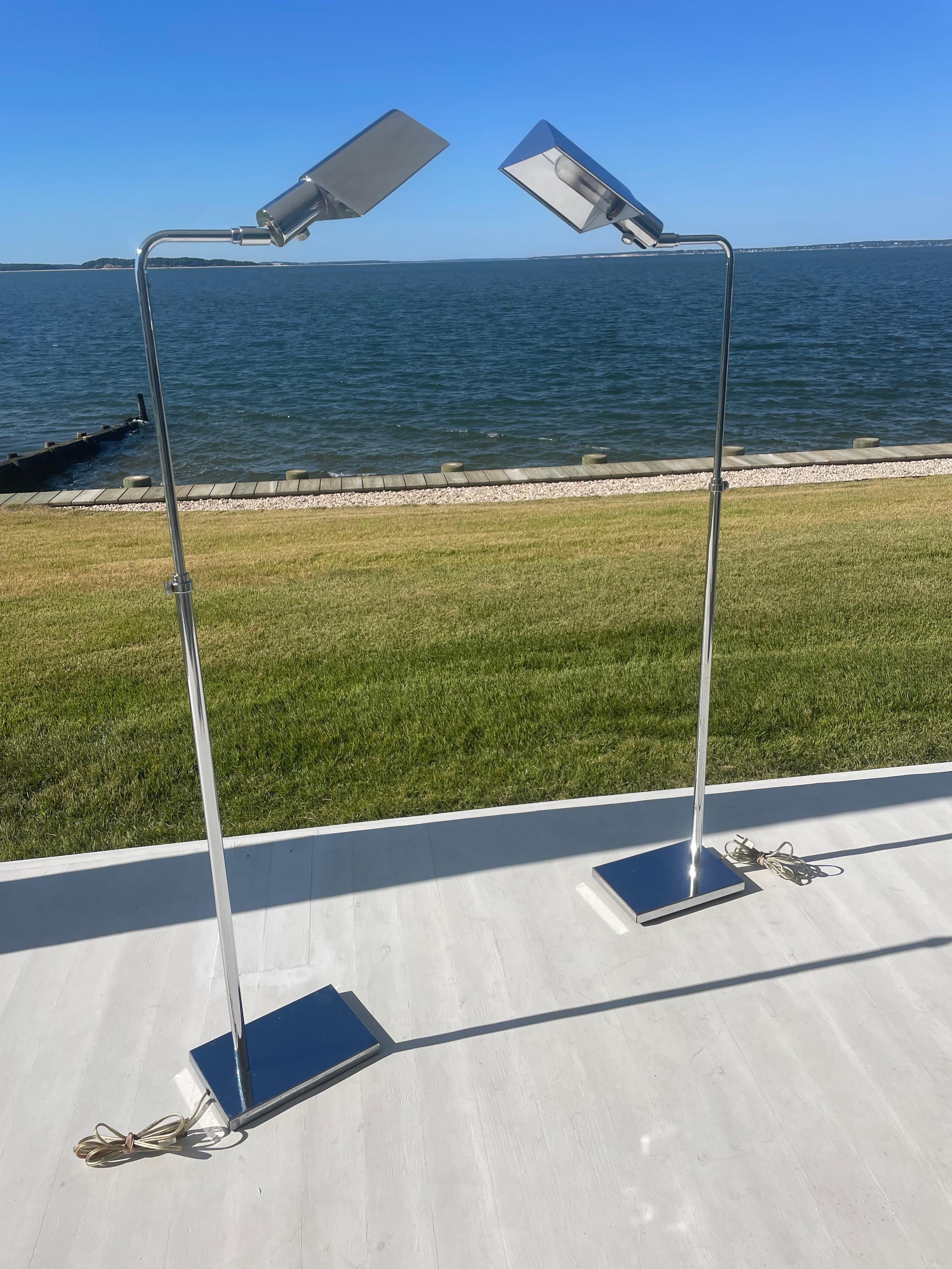 American Pair of Mid Century Koch and Lowy Floor Lamps