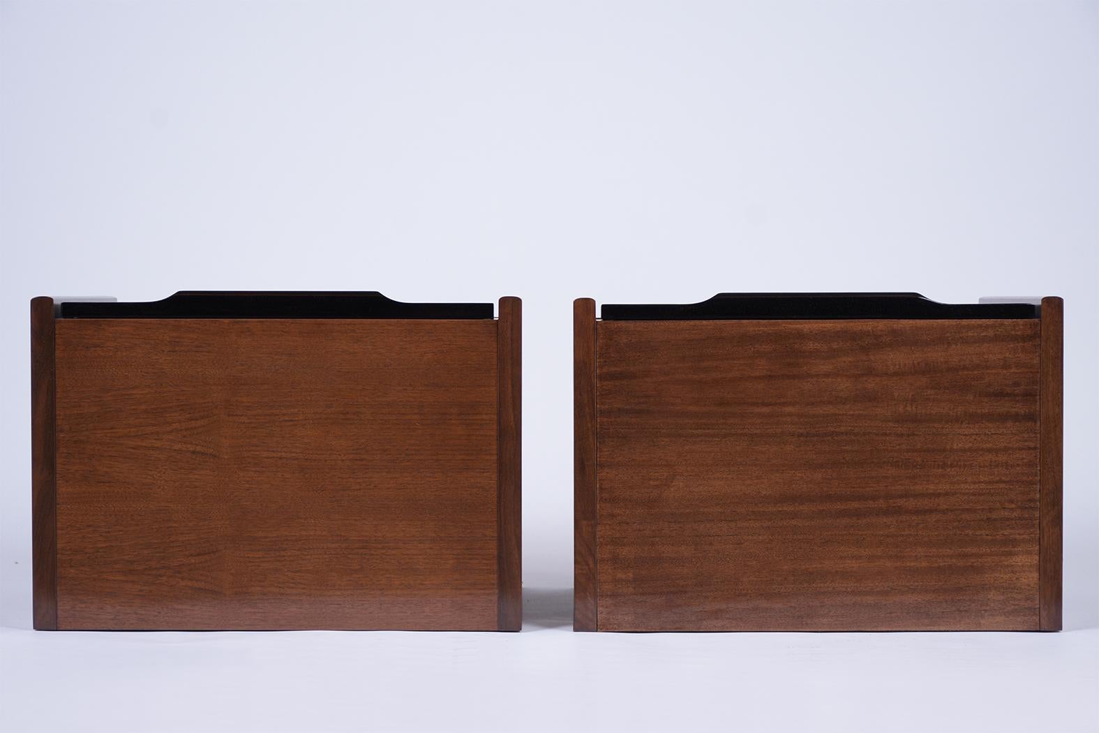 Pair of Mid Century Lacquered Nightstands 3