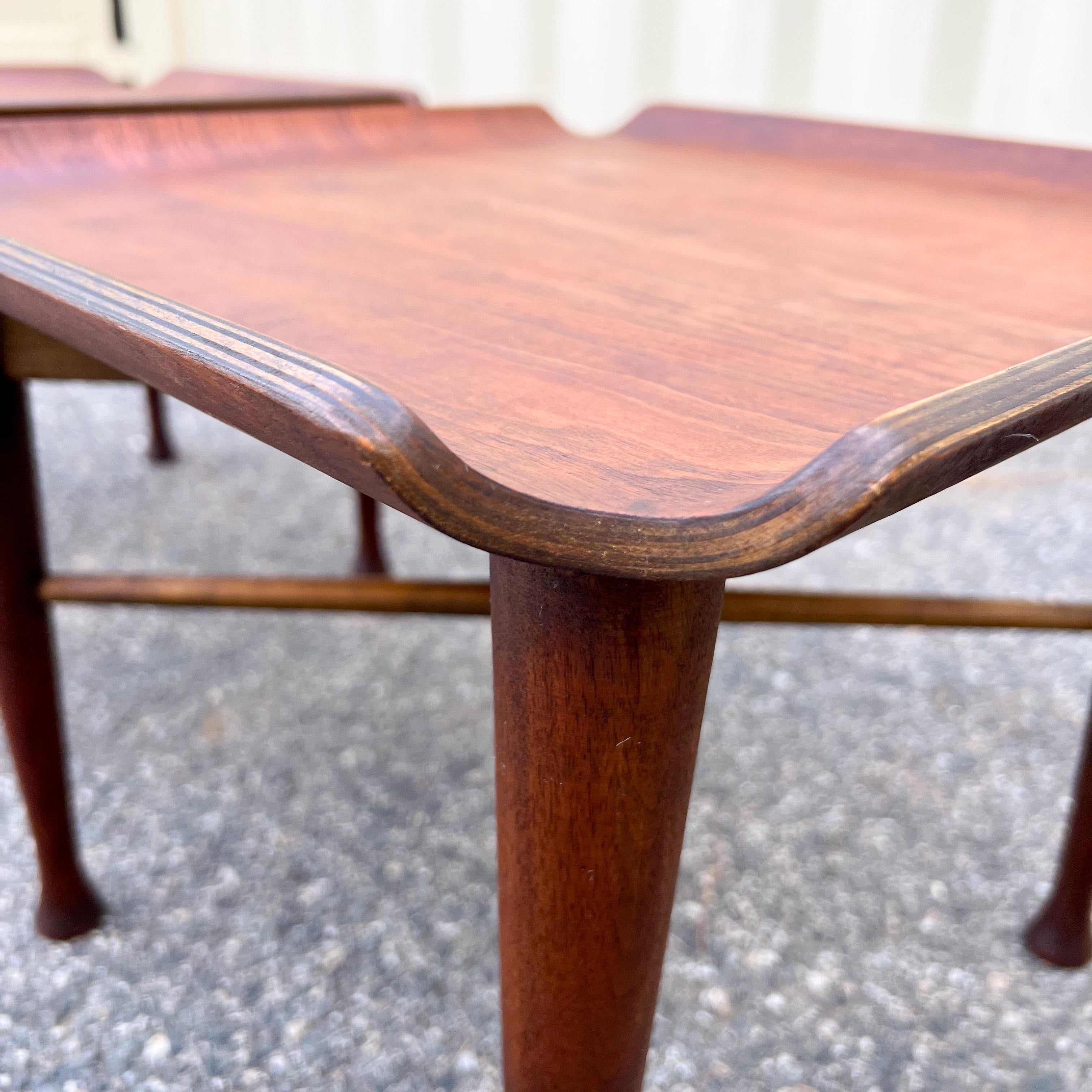 Pair of Mid-Century Lawrence Peabody Walnut Side / End Tables 5