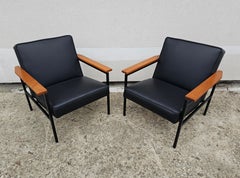 Pair of Mid Century Leather Armchairs by Branko Ursic for Stol Kamnik