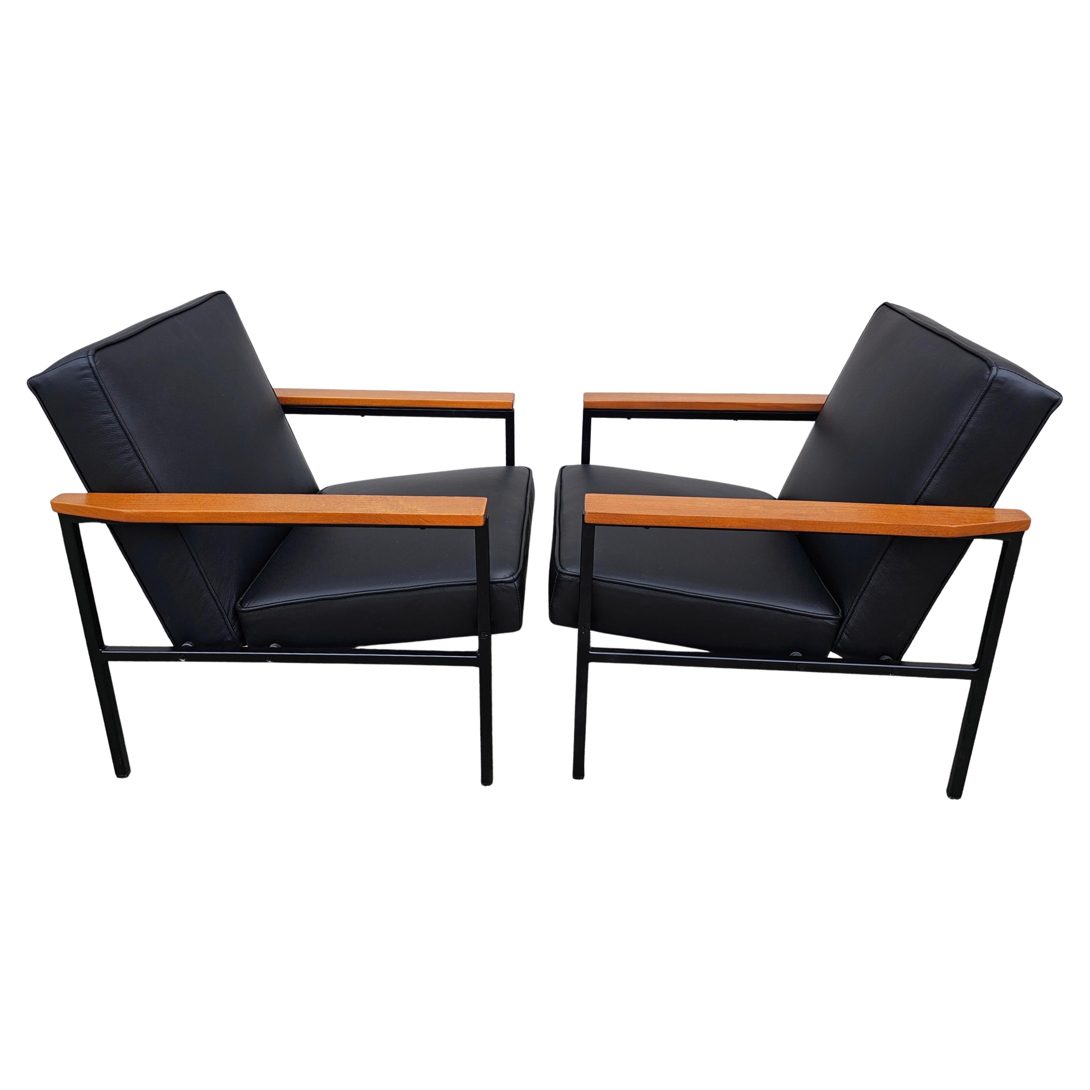 Pair of Mid Century Leather Armchairs by Branko Ursic for Stol Kamnik