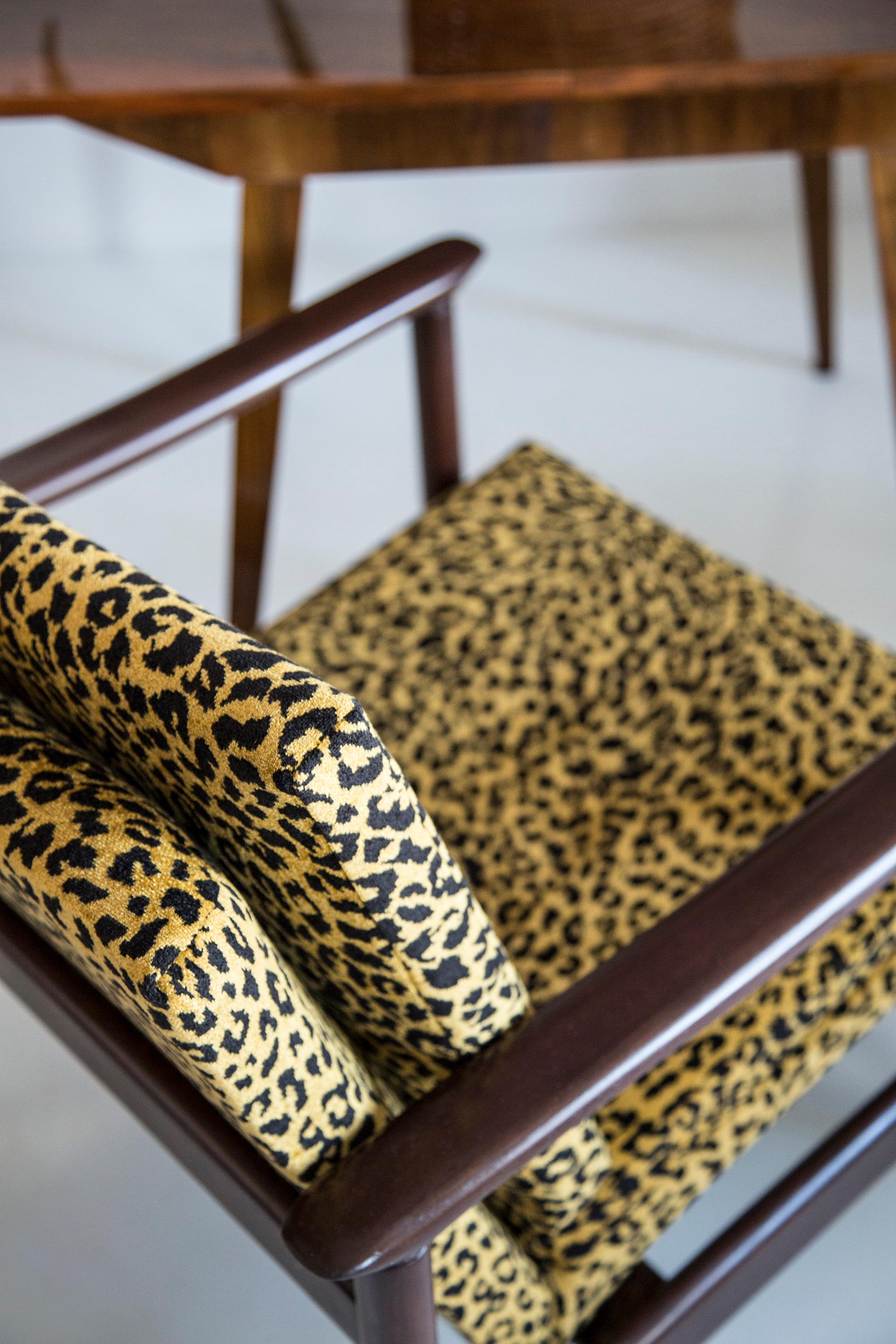 Mid-Century Modern Pair of Midcentury Leopard Armchairs, GFM 142, Edmund Homa, Europe, 1960s For Sale