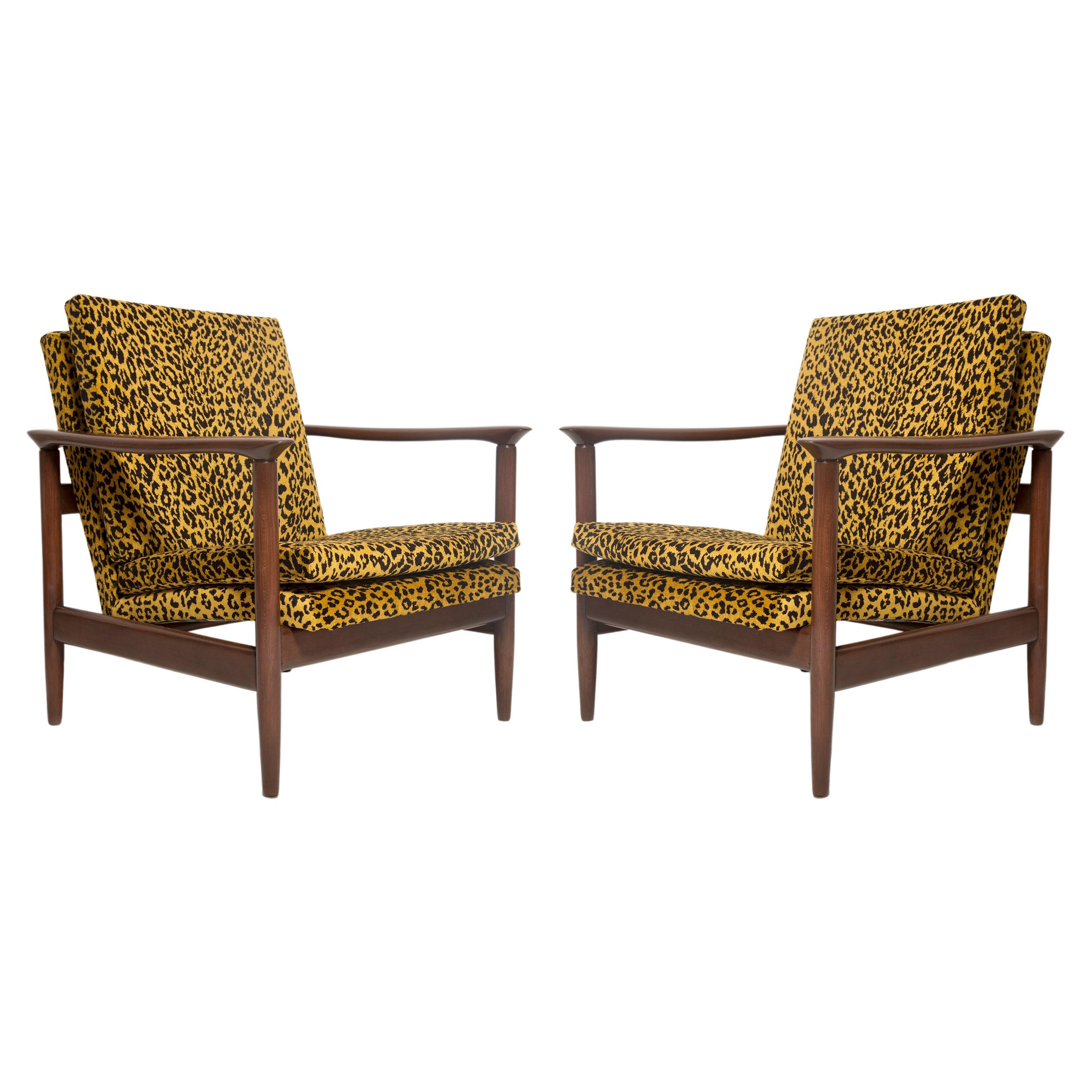 Pair of Midcentury Leopard Armchairs, GFM 142, Edmund Homa, Europe, 1960s For Sale