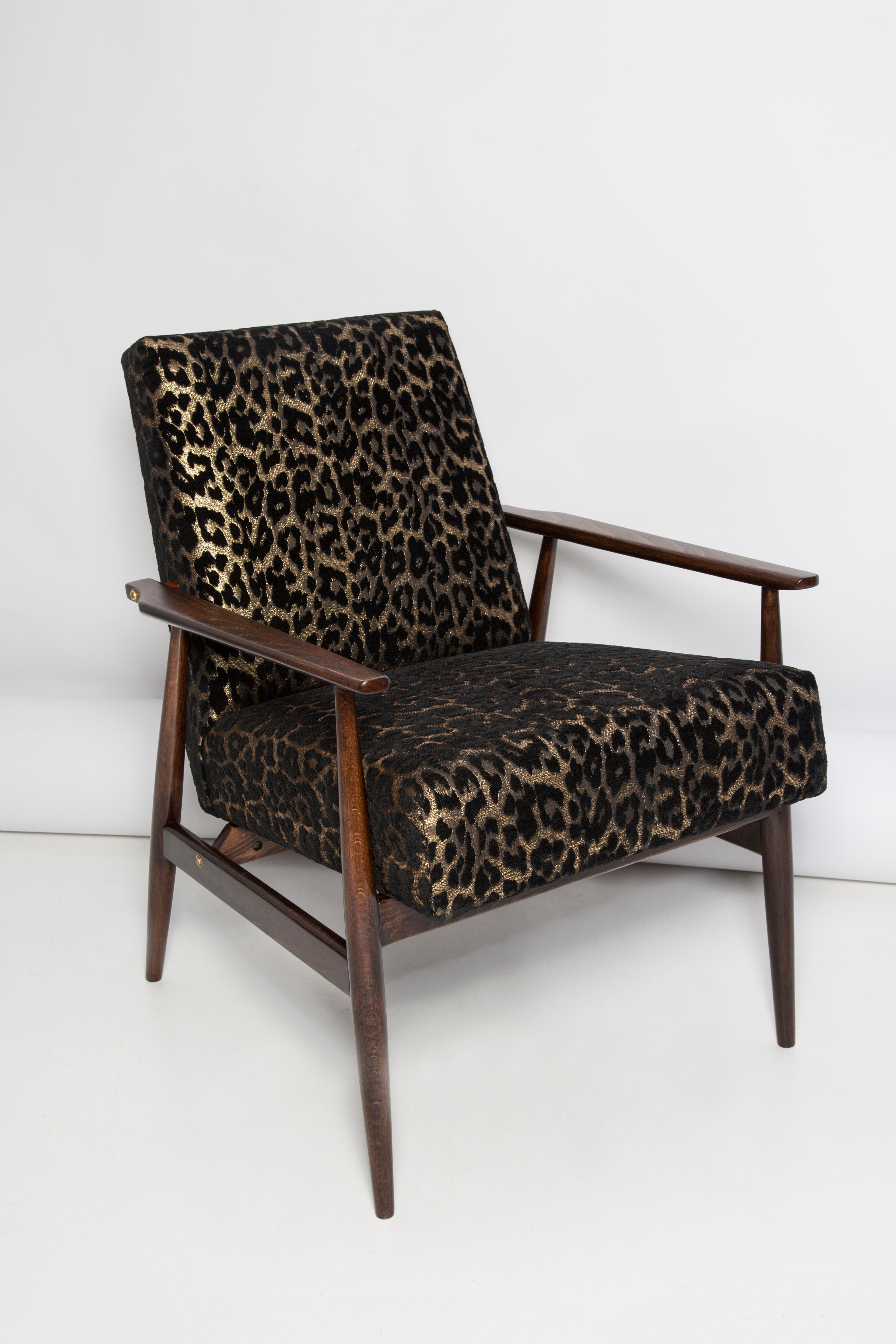 20ième siècle Paire de fauteuils Dante en velours imprimé léopard du milieu du siècle, H. Lis, Europe, années 1960 en vente