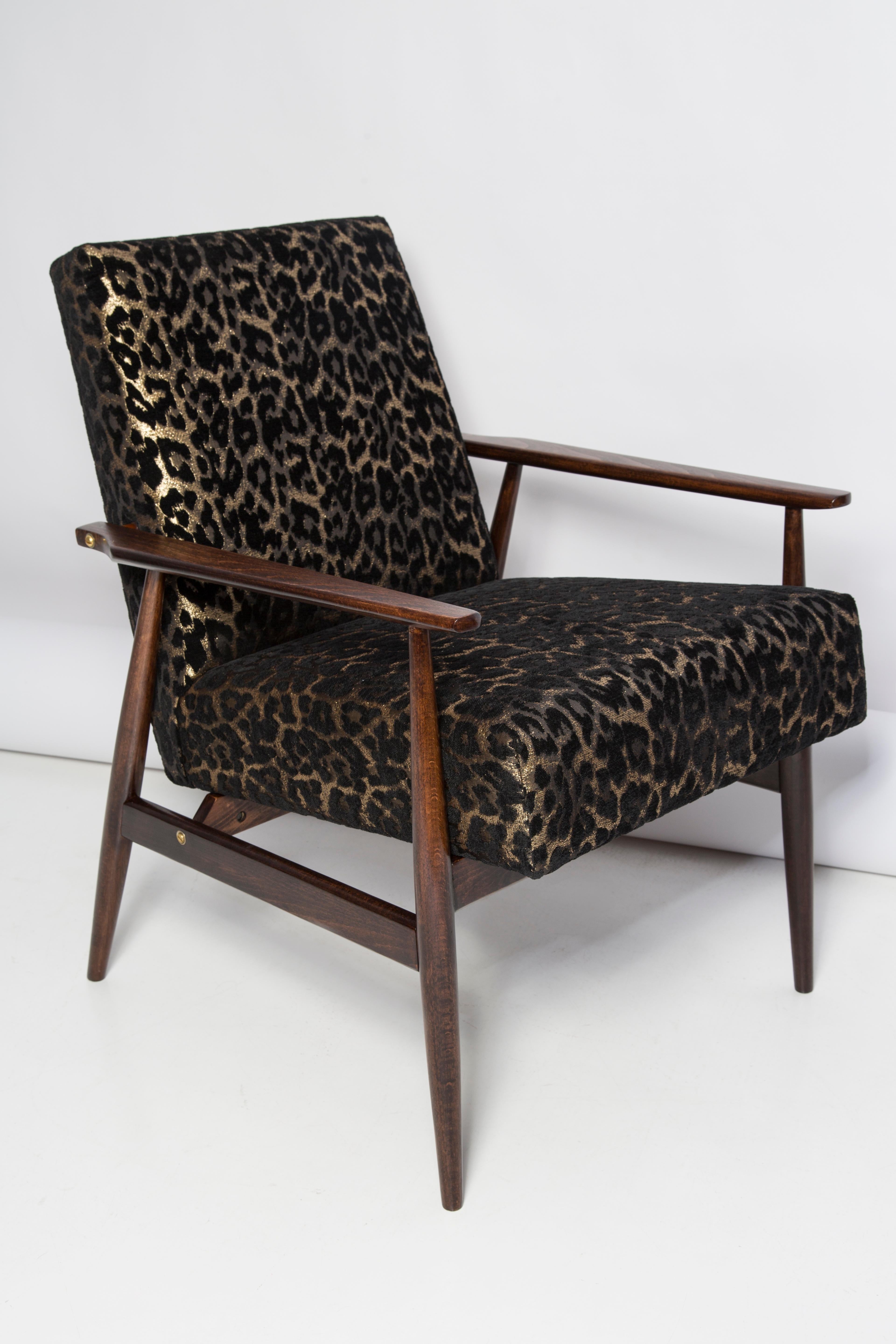 Textile Paire de fauteuils Dante en velours imprimé léopard du milieu du siècle, H. Lis, Europe, années 1960 en vente