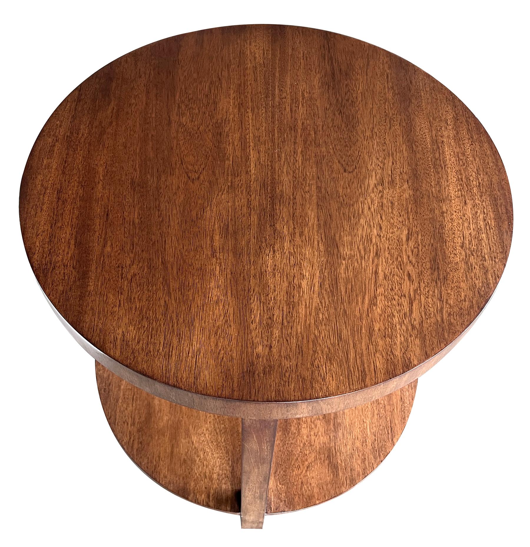 American Pair of Midcentury Light Mahogany Circular Side Tables by Robsjohn-Gibbings For Sale