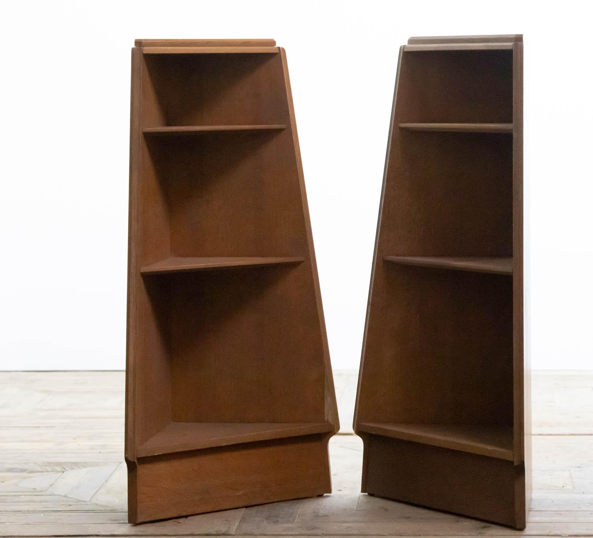Mid-Century Modern Pair of Midcentury Limed Oak Bookcases For Sale
