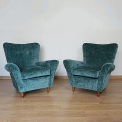Paire de chaises longues du milieu du siècle attribuée à Paolo Buffa
