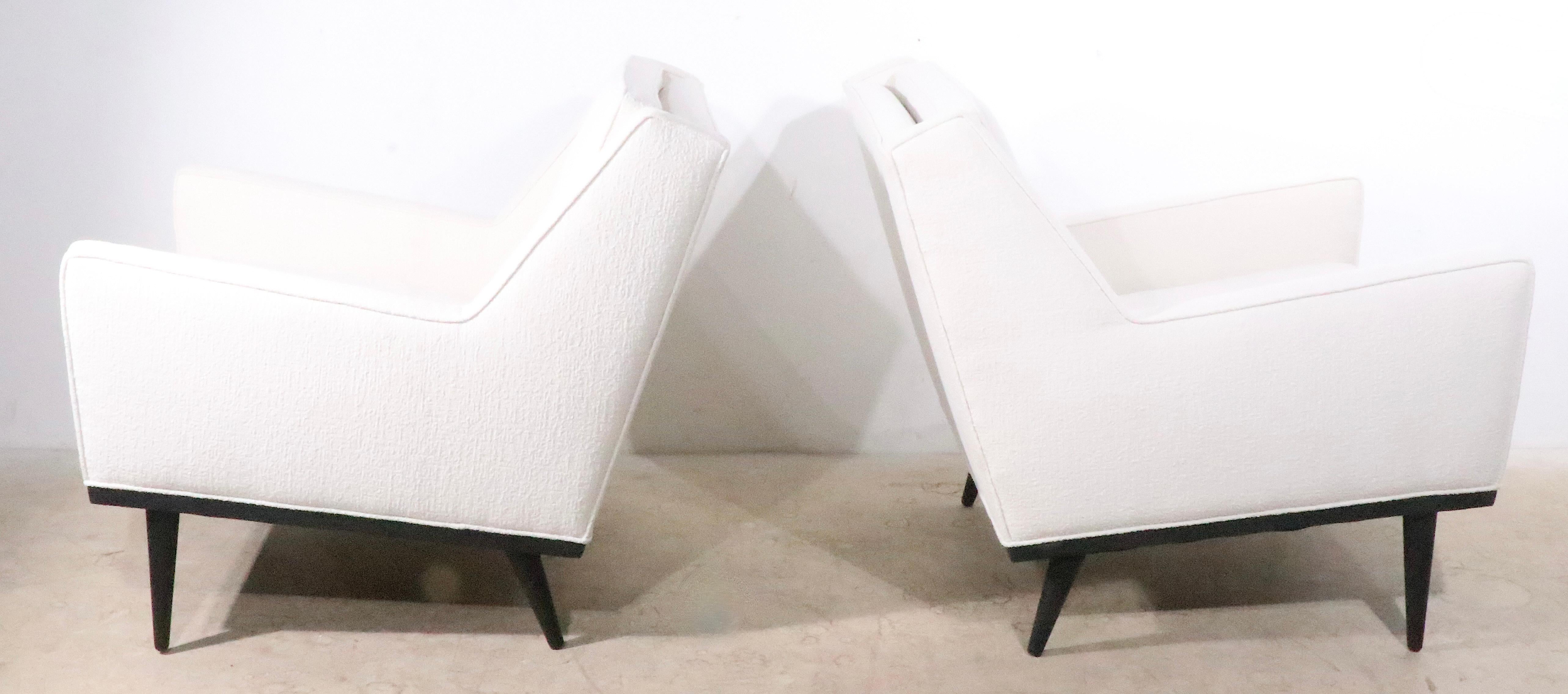 20th Century Pair of Mid Century Lounge Chairs by Baughman for James Inc. C. 1950s For Sale