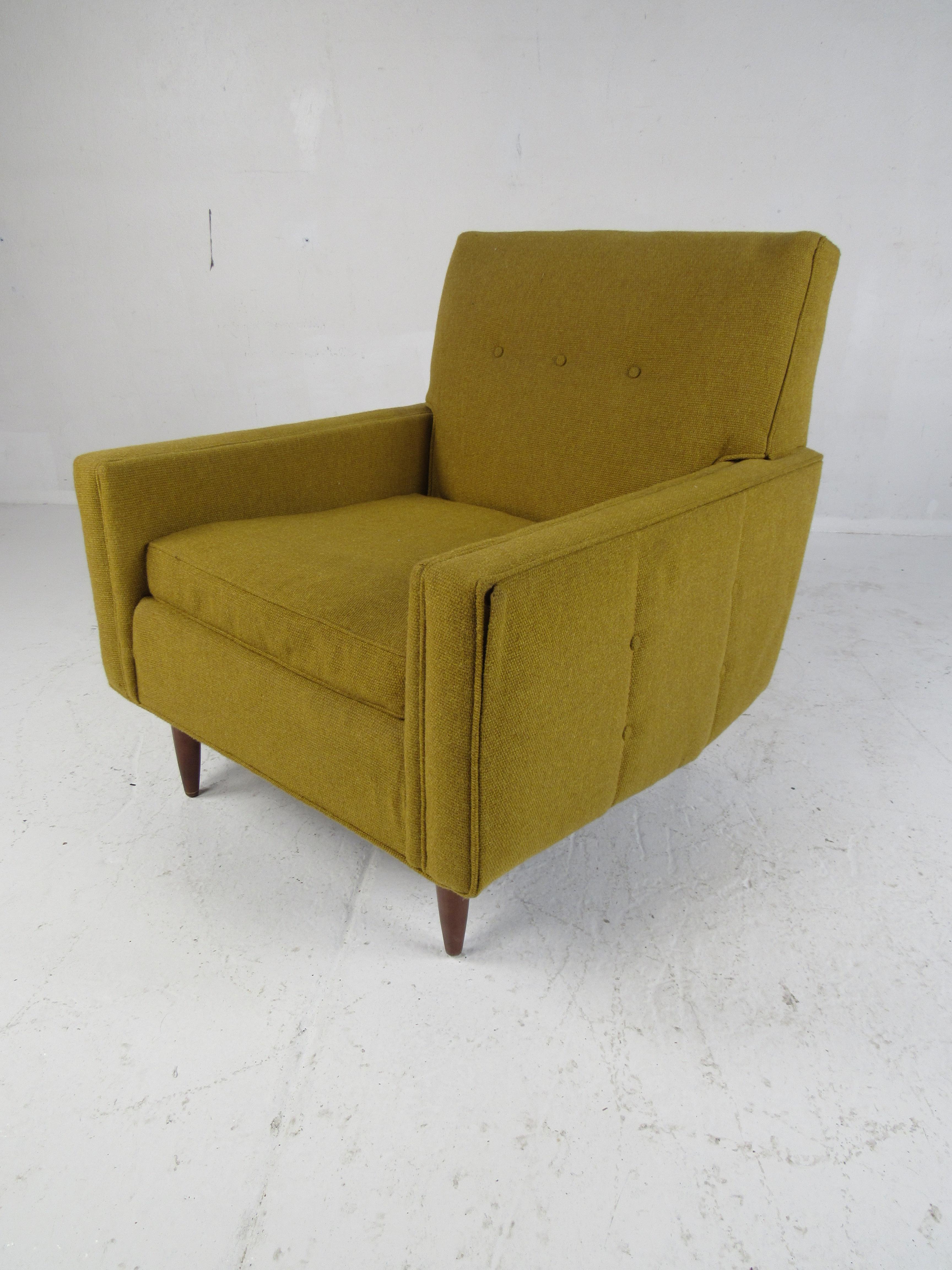 Tissu d'ameublement Paire de fauteuils de salon du milieu du siècle dernier par Rowe