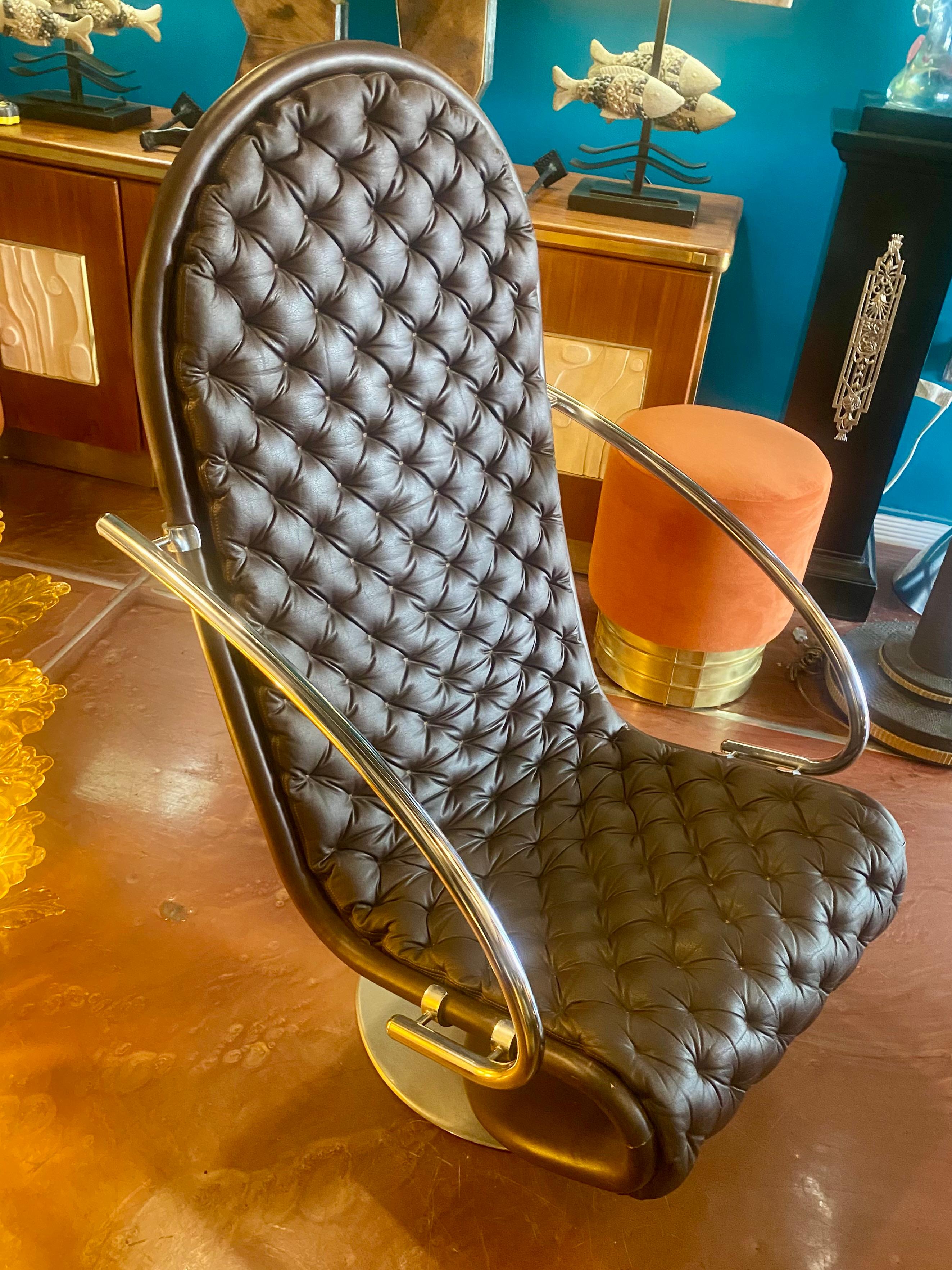 Paar Loungesessel aus der Mitte des Jahrhunderts von Verner Panton (Leder) im Angebot