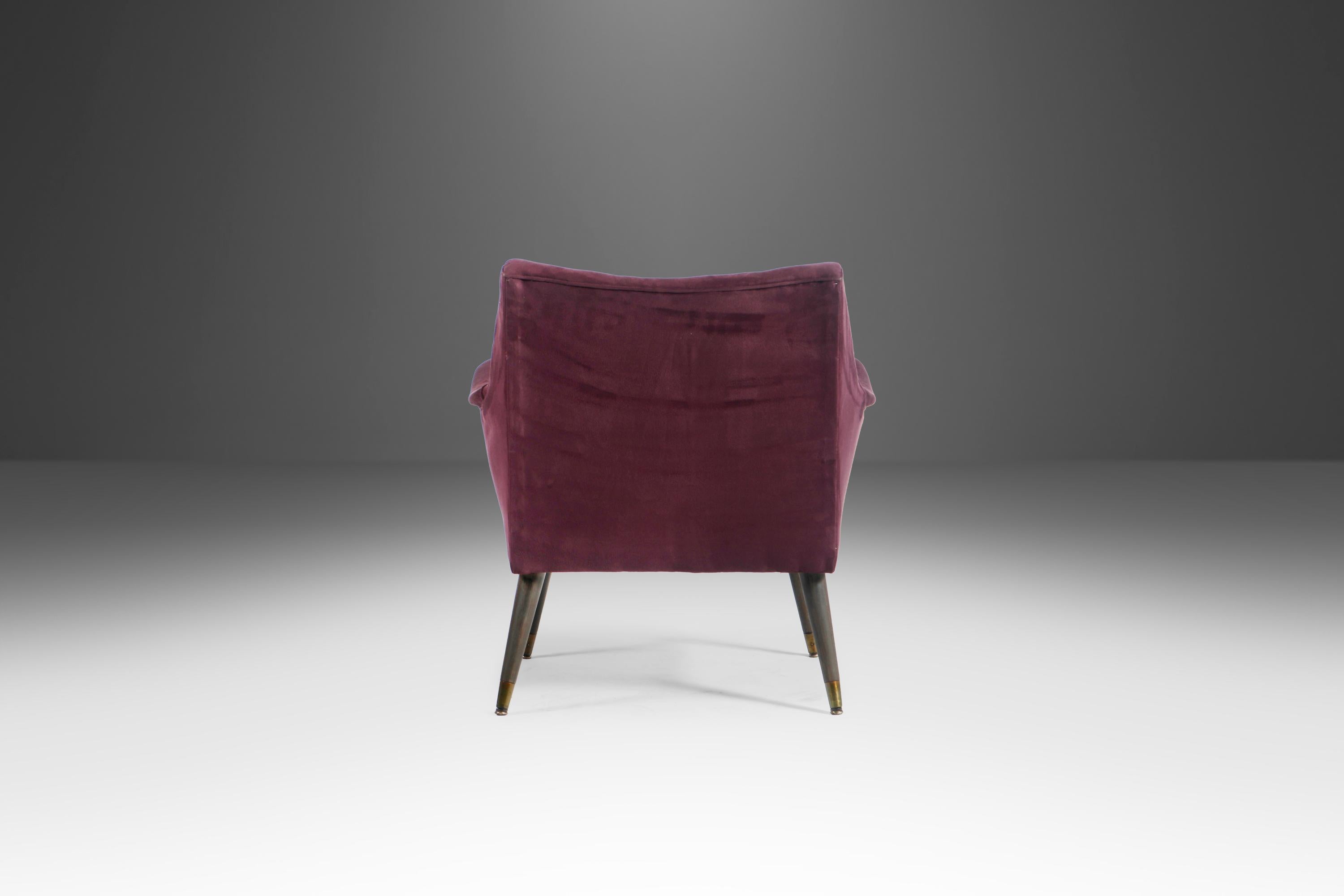 Paire de fauteuils de salon du milieu du siècle en tissu violet d'origine d'après Paul McCobb Bon état - En vente à Deland, FL