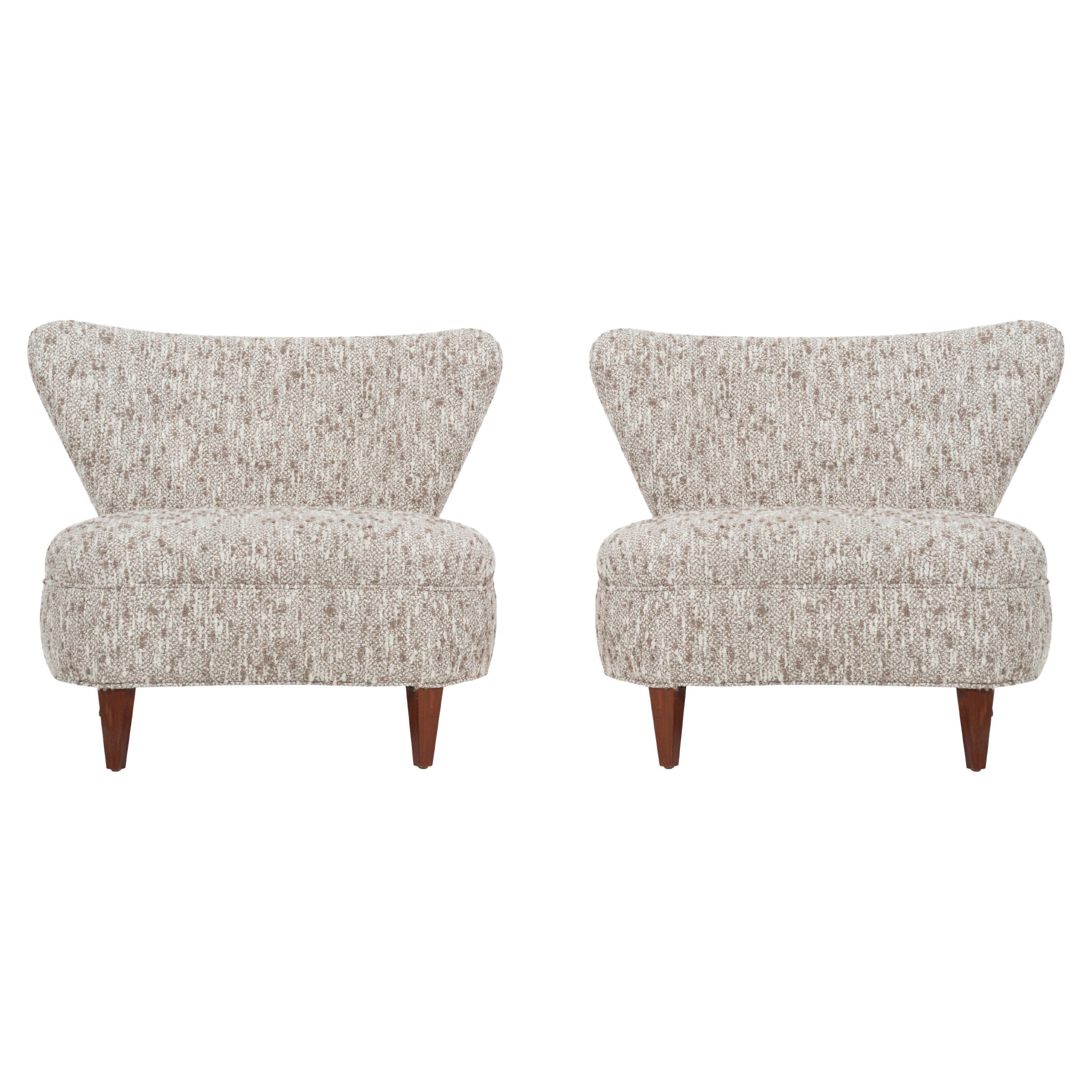 Pair of Mid-Century Lounge Chairs in the Style of Edward Wormley