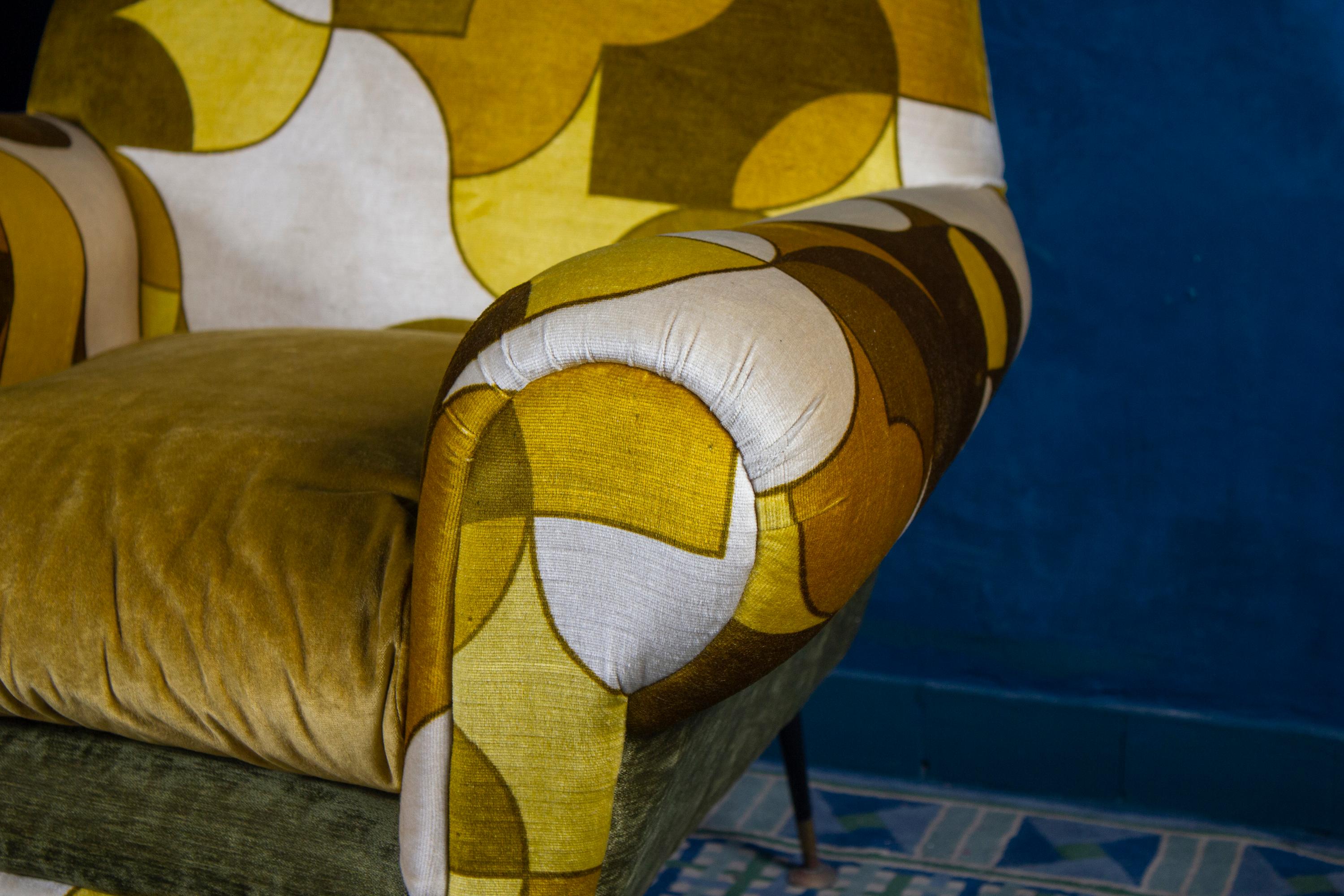 Pair of Mid-Century Lounge Chairs or Armchairs by Gigi Radice Italy 1950' For Sale 3