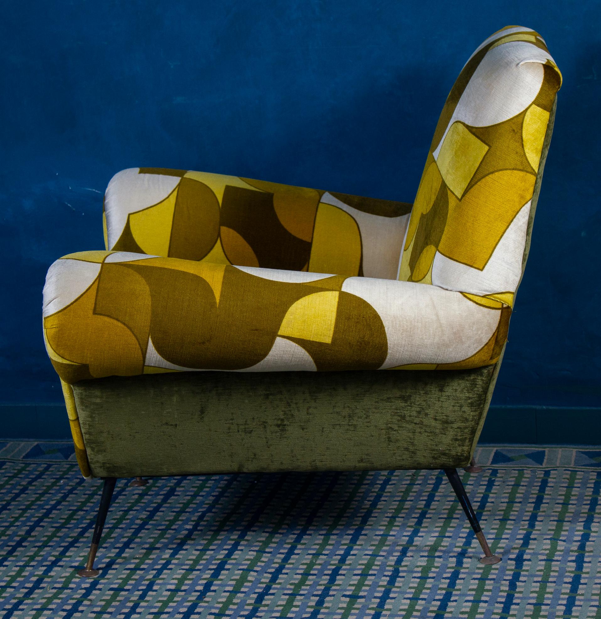 Pair of Mid-Century Lounge Chairs or Armchairs by Gigi Radice Italy 1950' For Sale 7